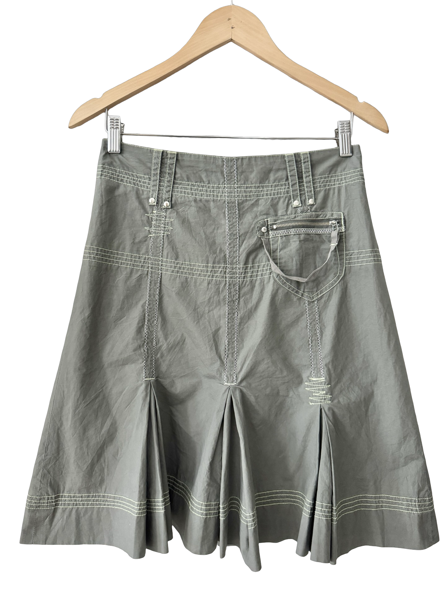 Vintage Y2K French Industrial Pleat Skirt (XS)