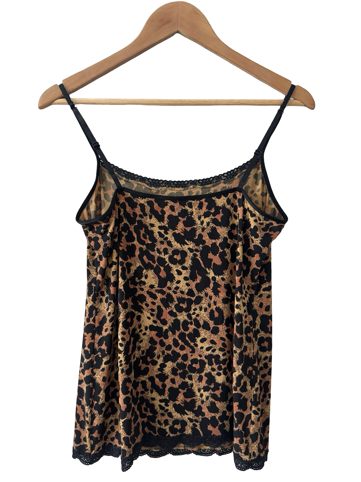 Vintage Y2K Leopard Lace Trim Cami (M)
