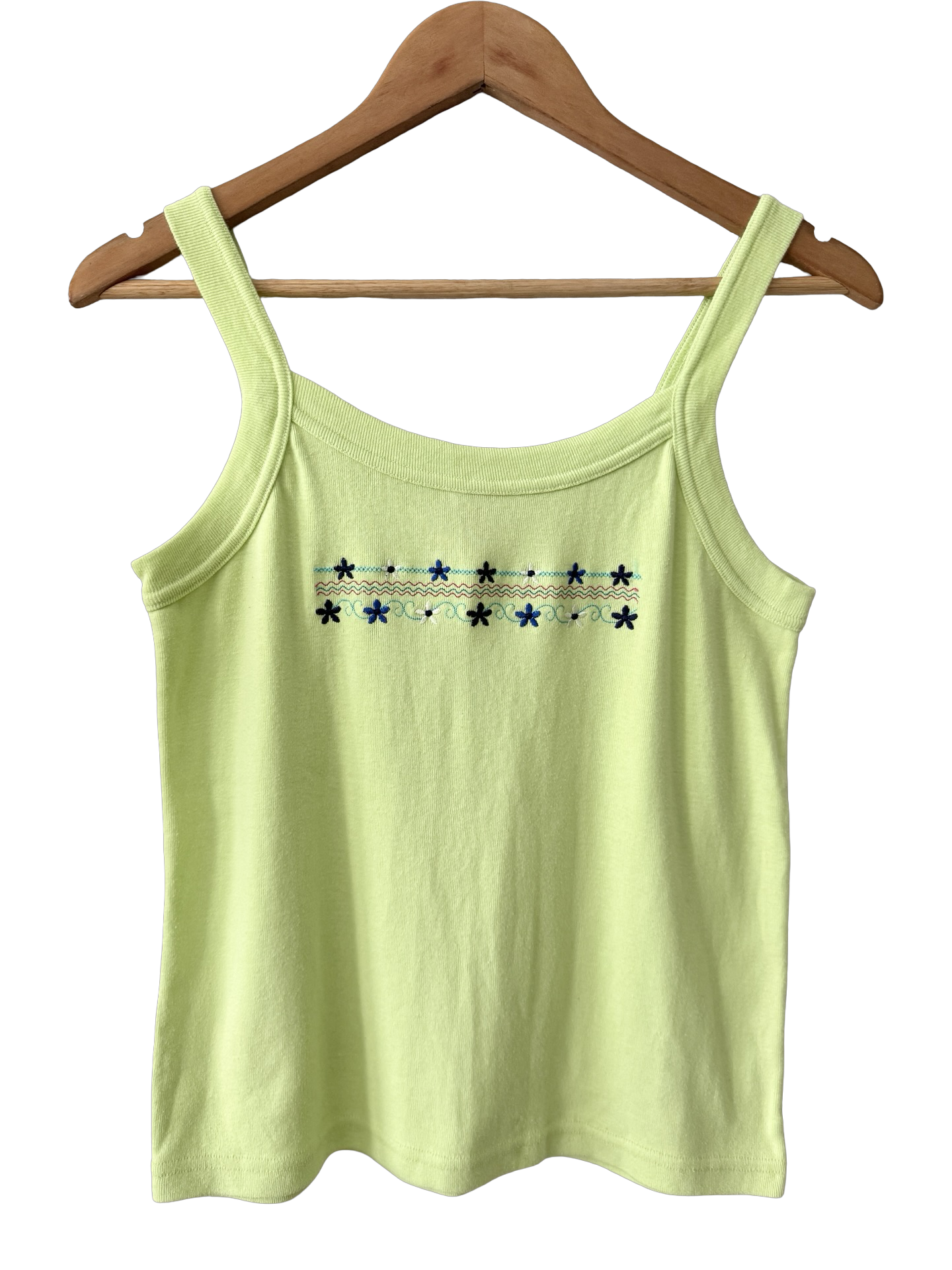 Vintage 90s Lime Embroidered Cami (M/L)