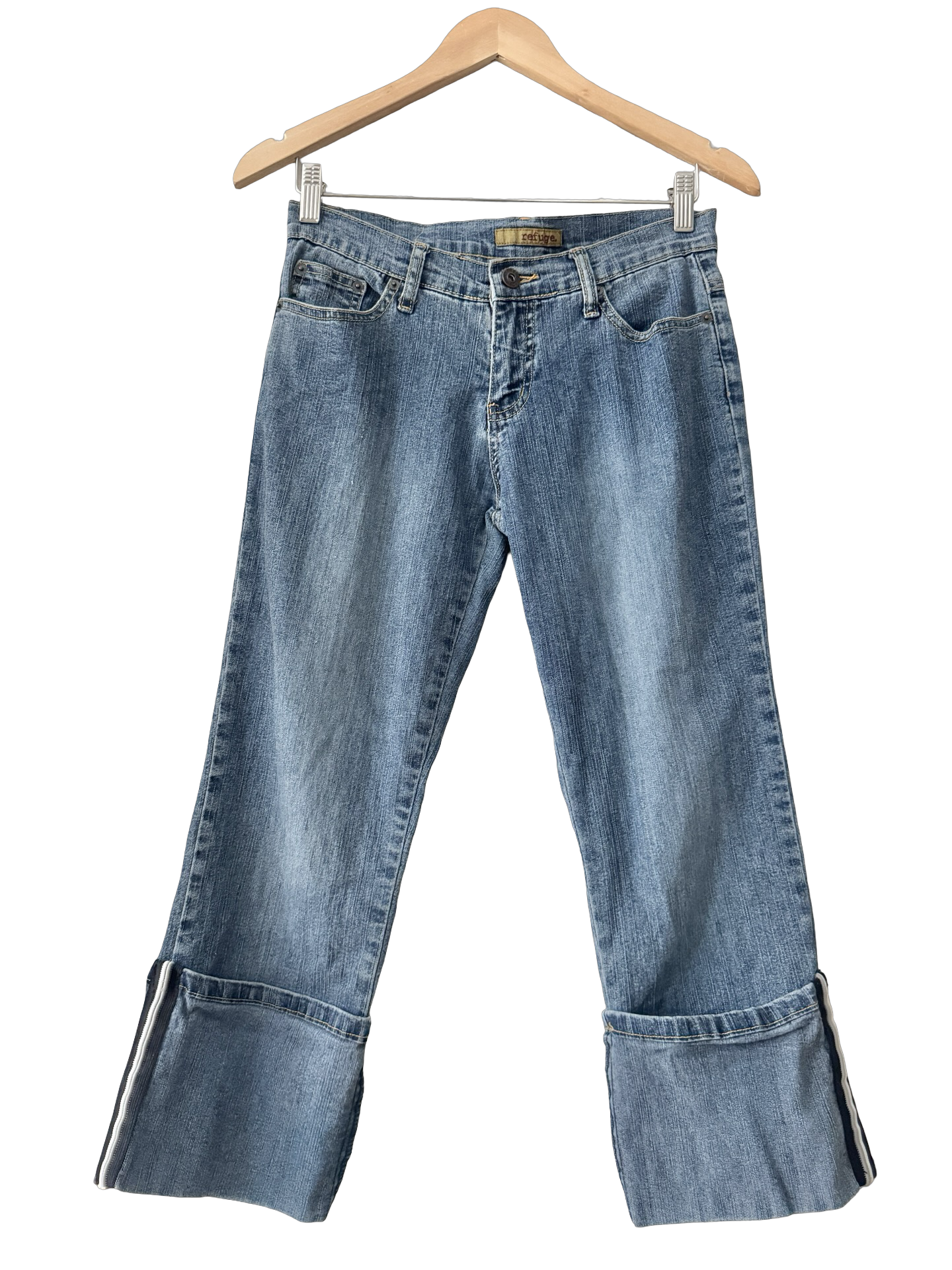 Vintage Y2K Sidewalk Stereo Cuffed Jeans (S/M)