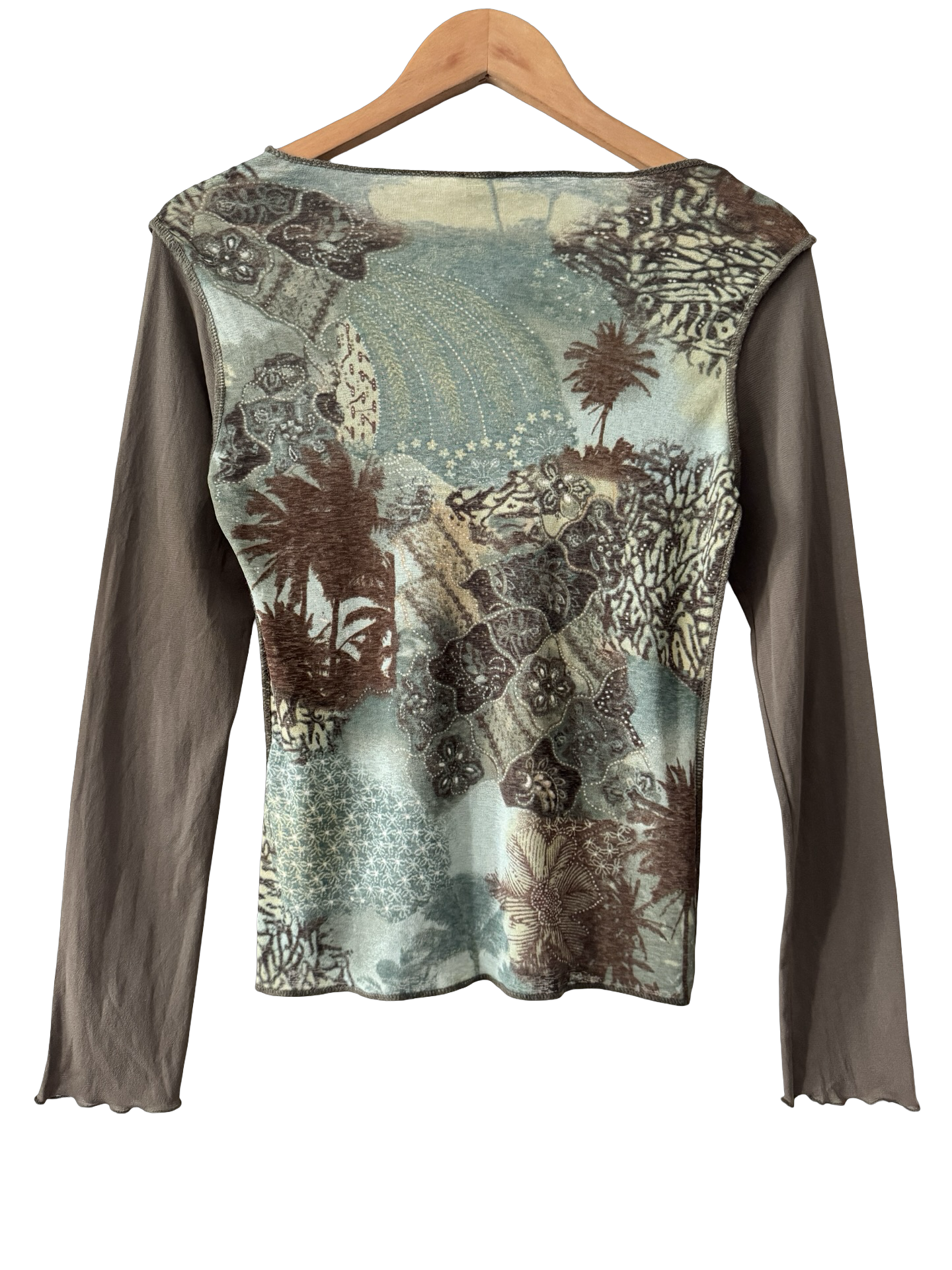 Vintage Y2K French Desert Mirage Mesh Top (L)
