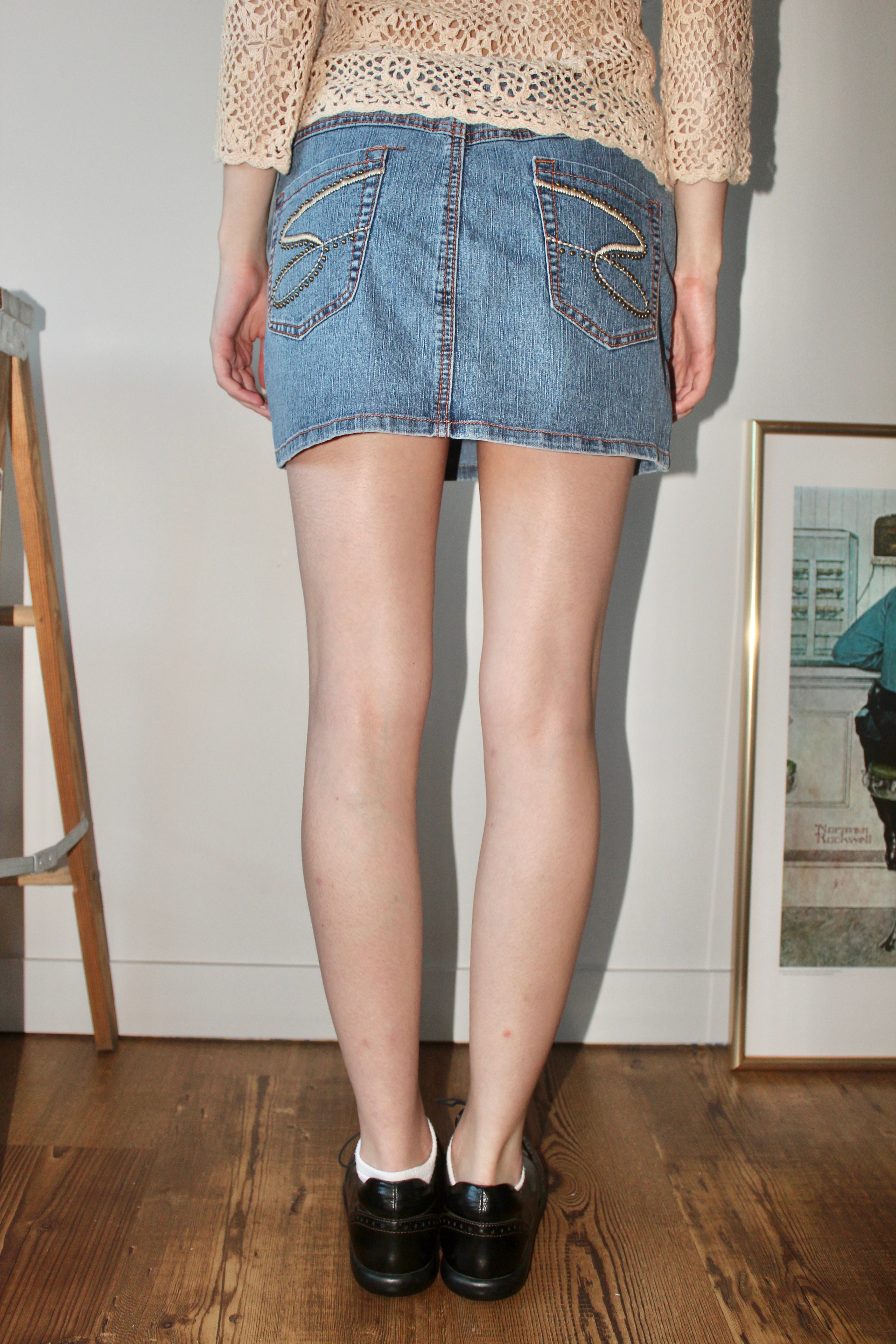 Vintage 90s Denim Mini Skirt (S/M)