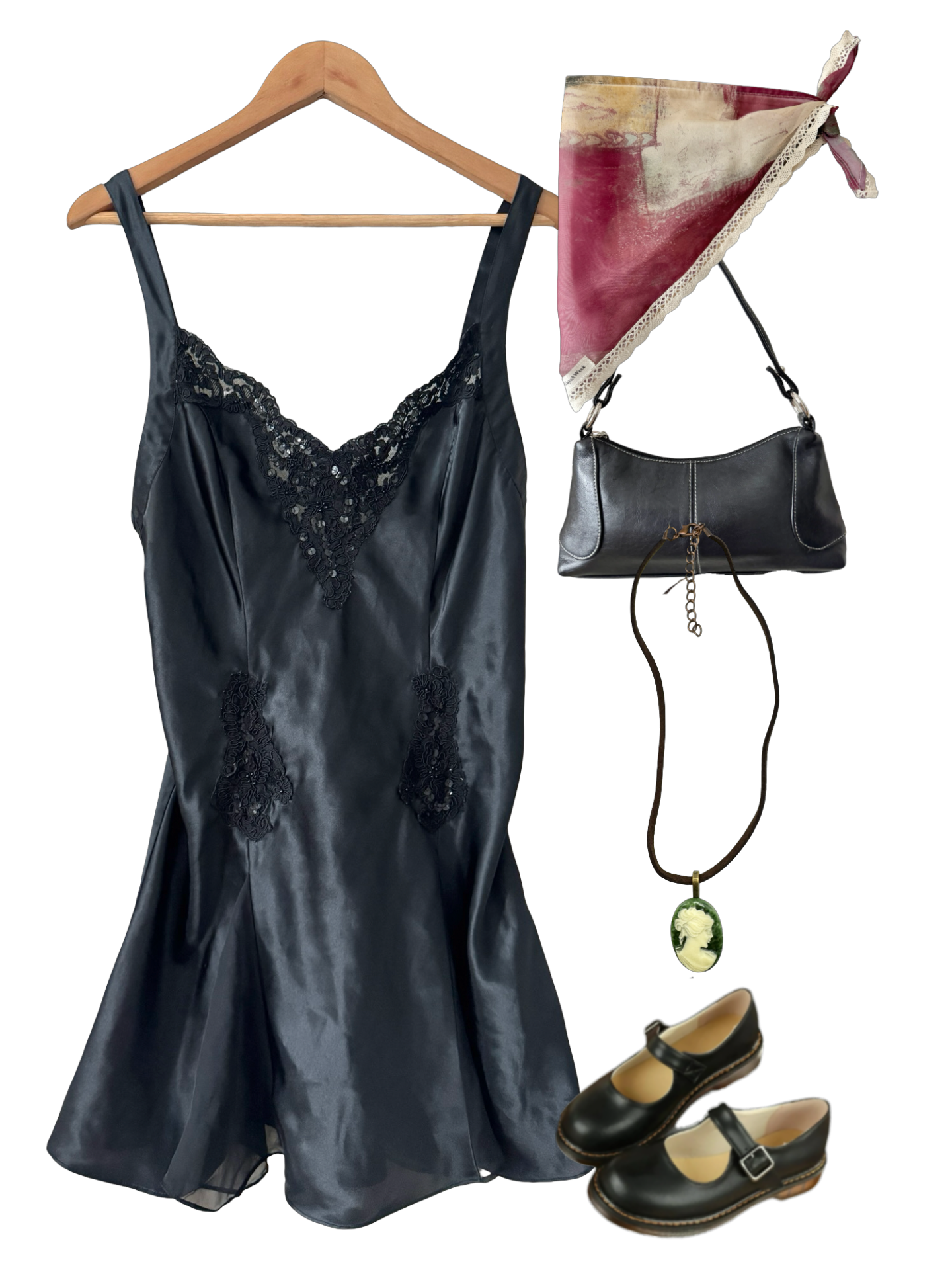 Vintage 90s Dreamy Slip Mini Dress (M)