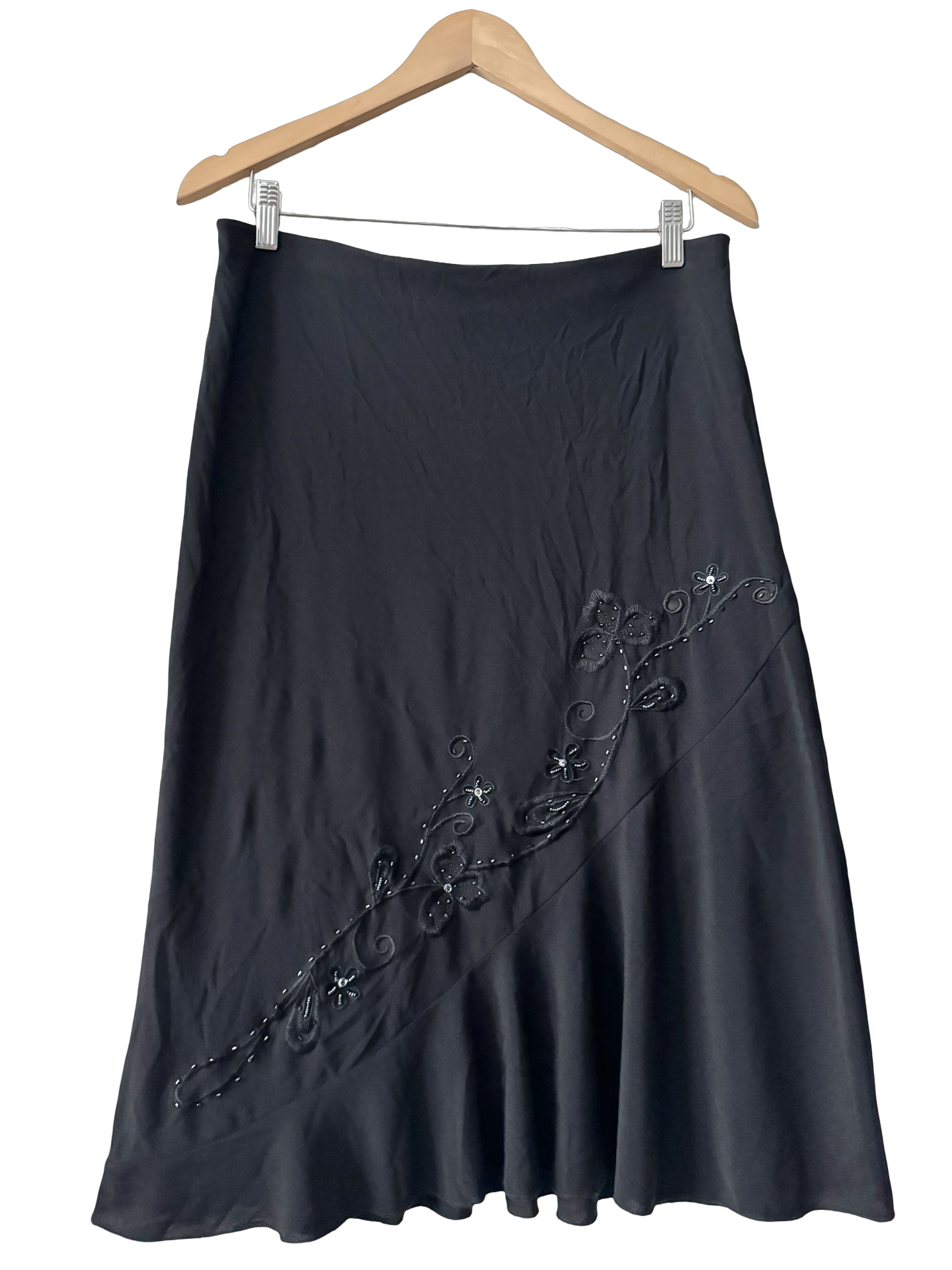 Vintage Y2K Midnight Vine Midi Skirt (M-L)