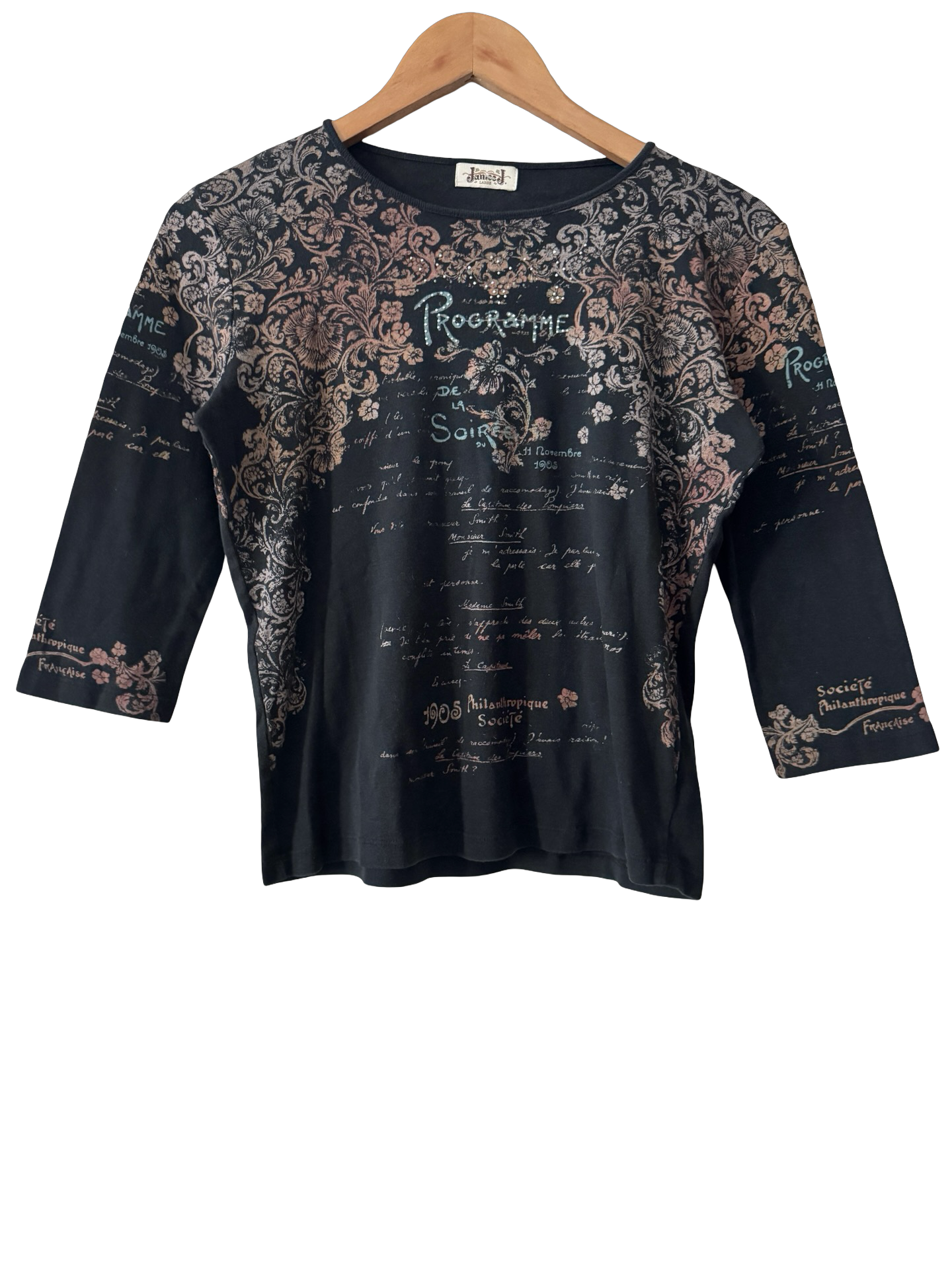 Vintage Y2K Dream In Charcoal Graphic Top (M/L)