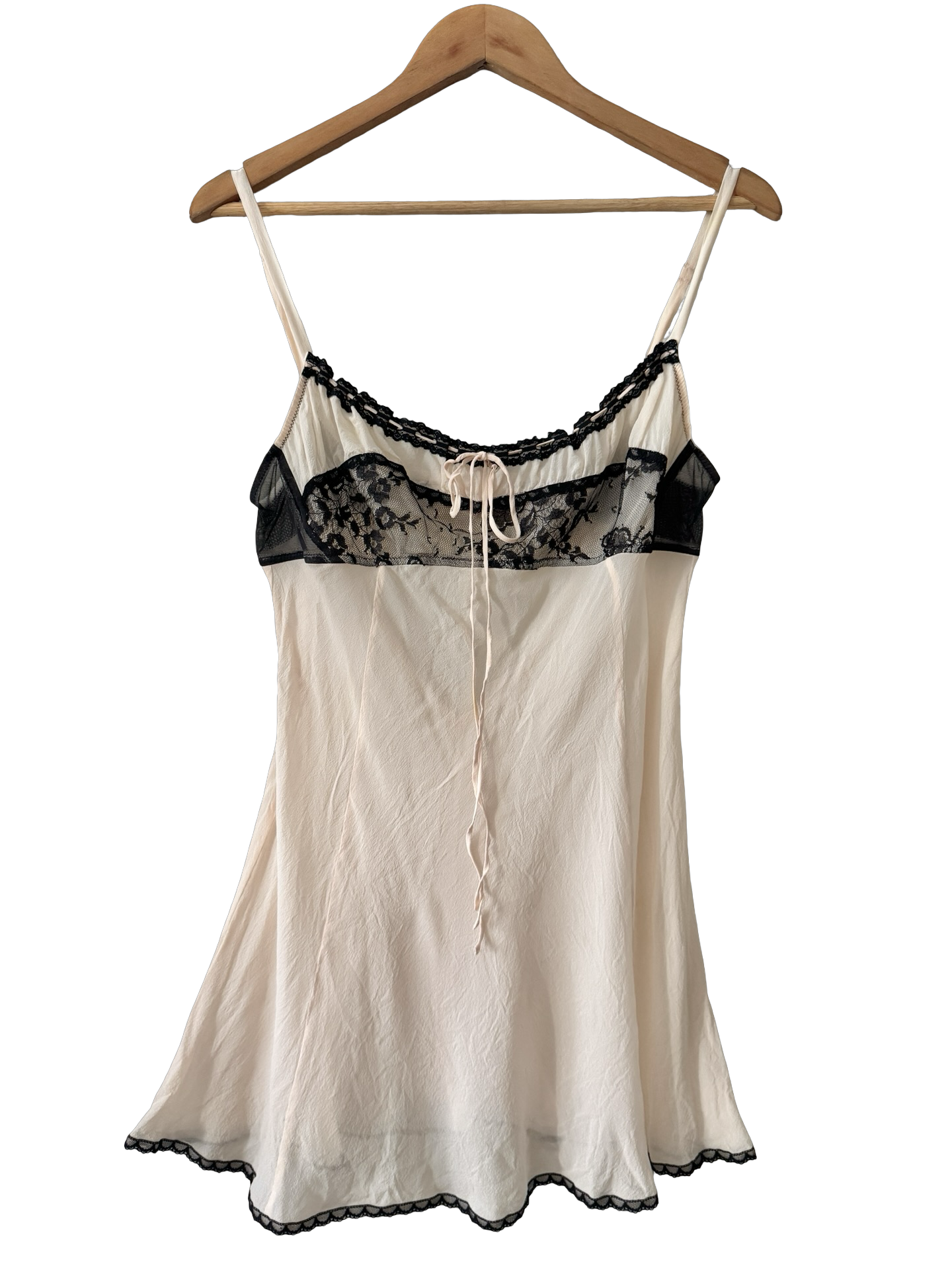 Vintage Y2K Boudoir Silk Lace Babydoll Cami (M)