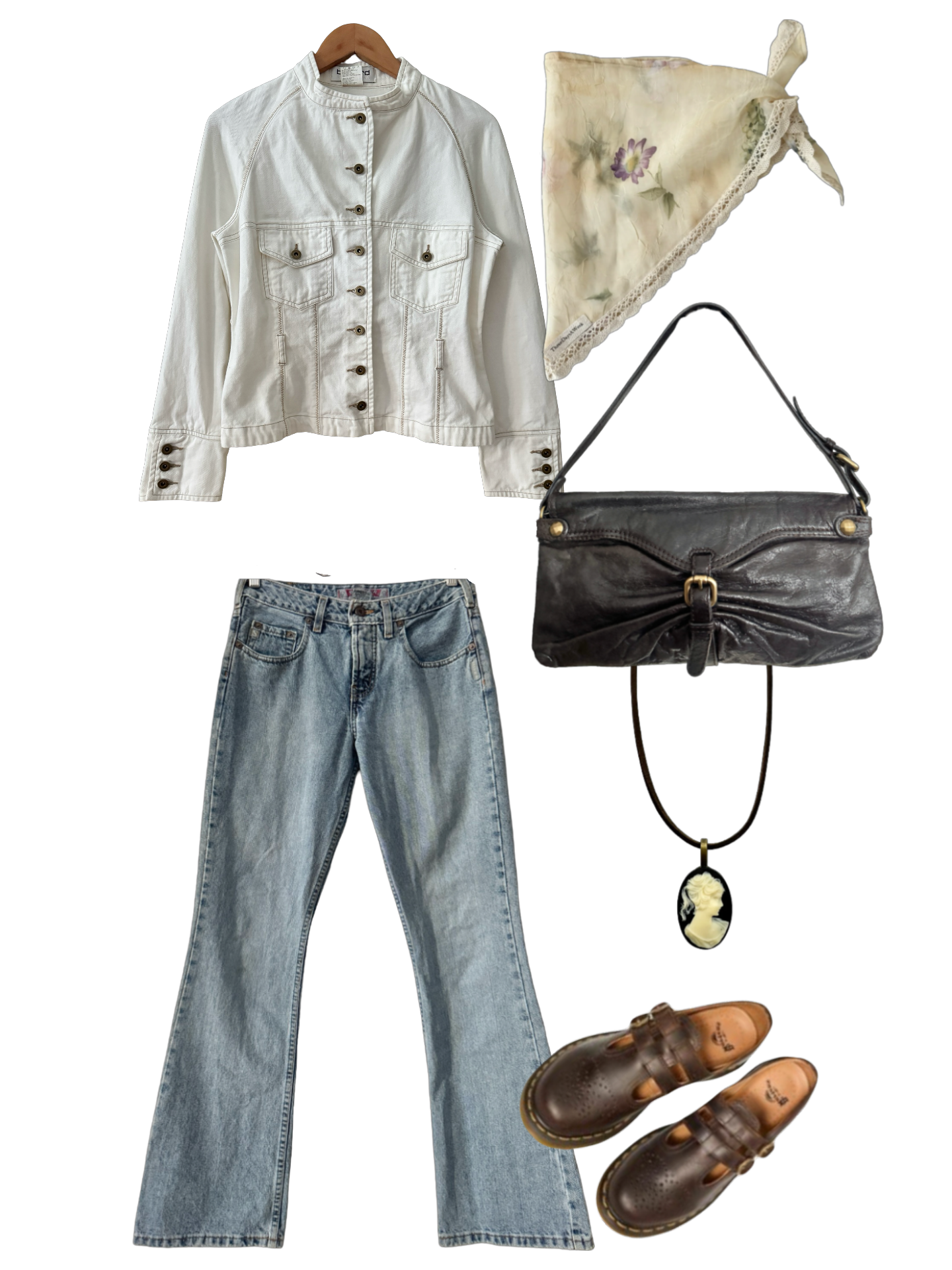 Vintage 90s French-girl White Utility Jacket (S/M)