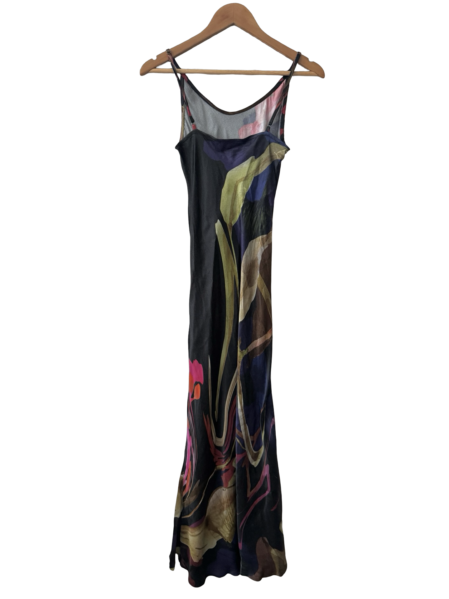 Vintage Y2K Midnight Bloom Maxi Dress (S)