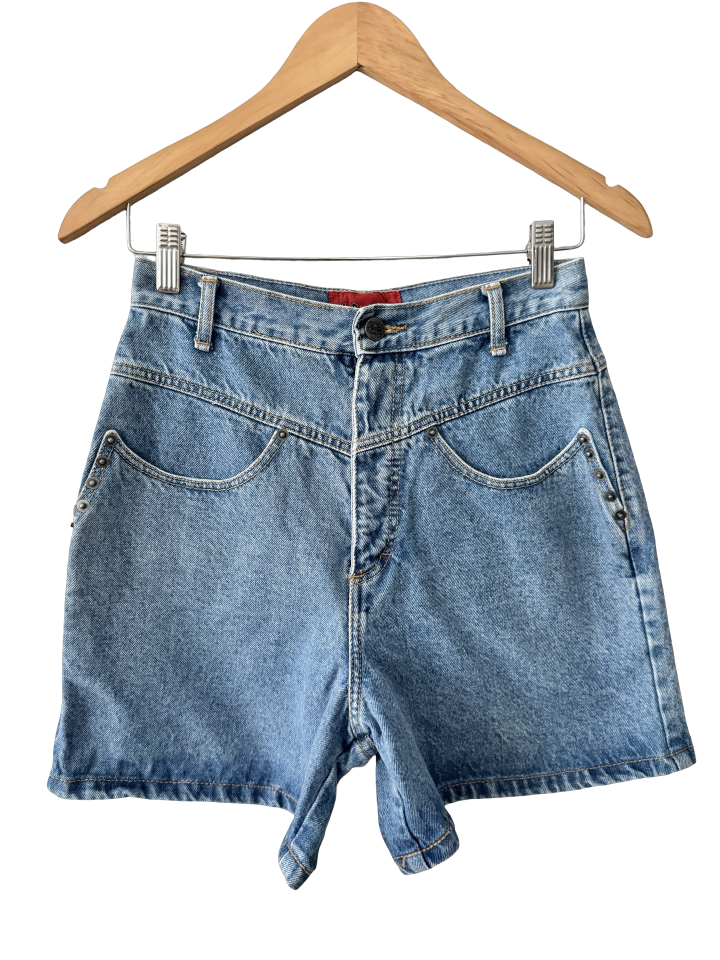 Vintage 90s No Problem High Waisted Denim Mom Shorts (S)