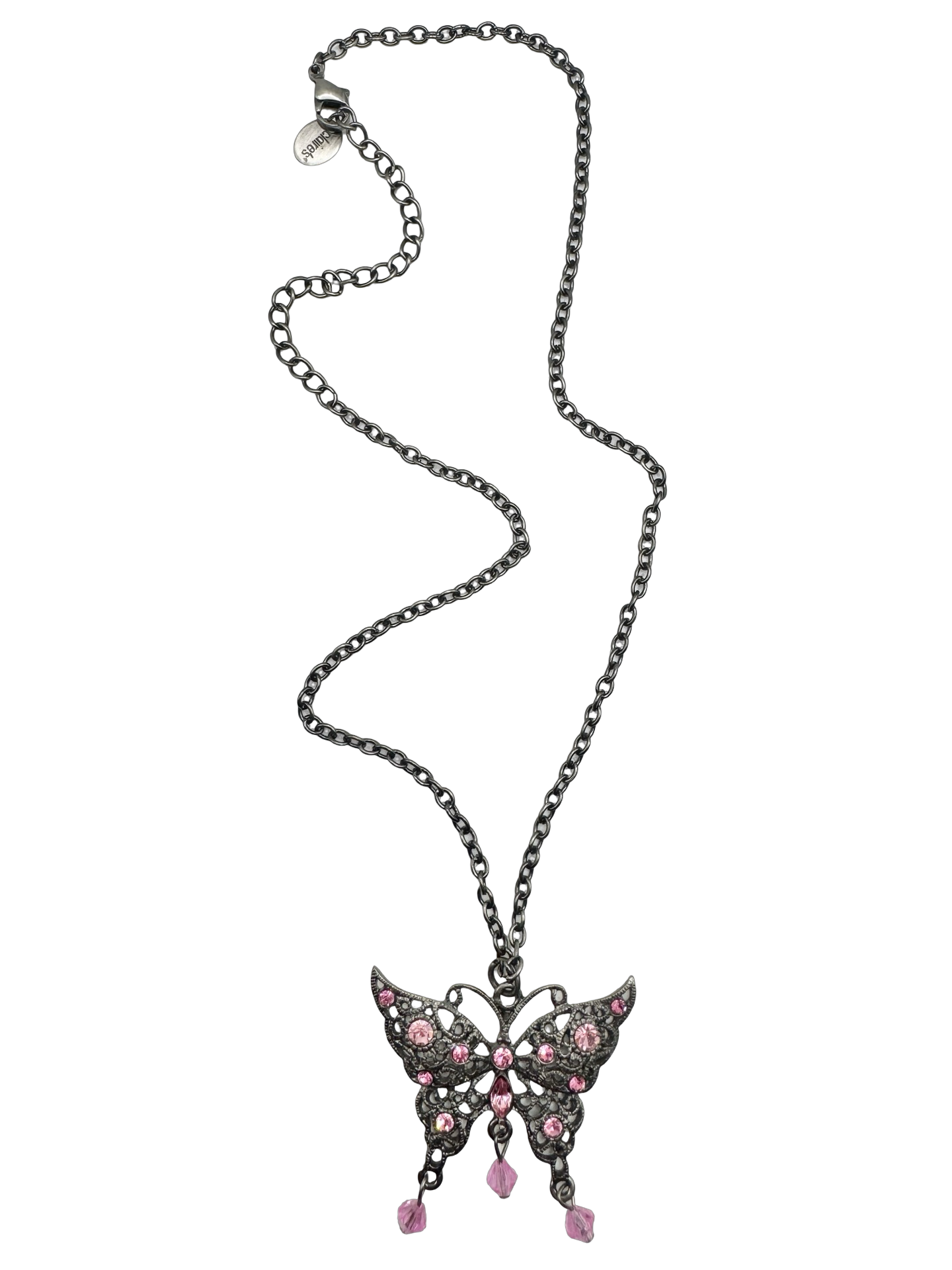 Vintage Y2K Pink Butterfly Necklace