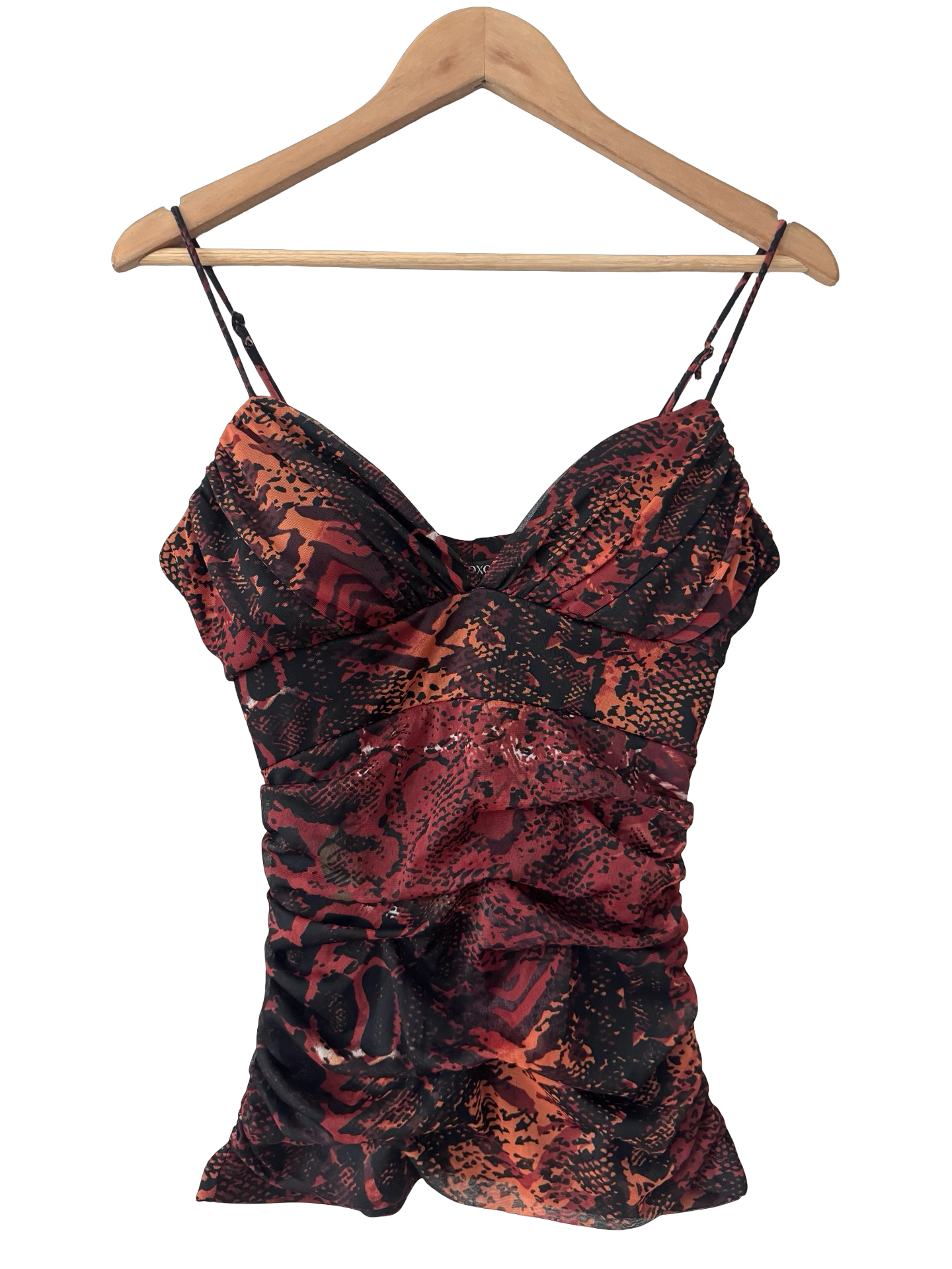 Vintage Y2K Ember Python Ruched Camisole (M)