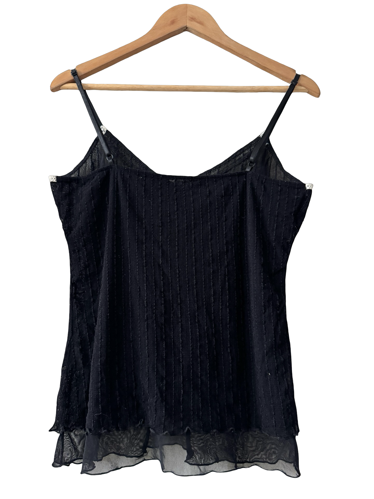 Vintage 90s Midnight Lace Trim Cami (L)