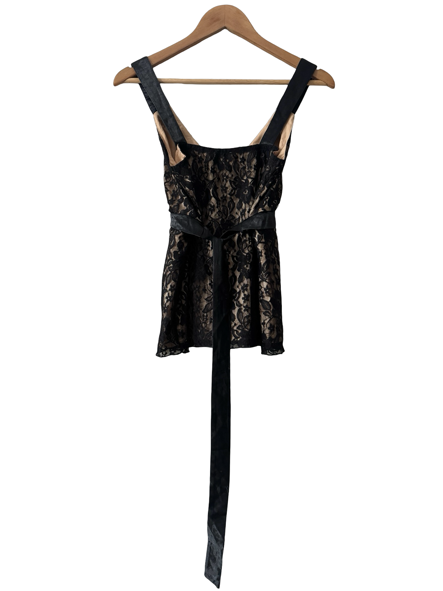 Vintage Y2K French Noir Boudoir Babydoll Top (M)