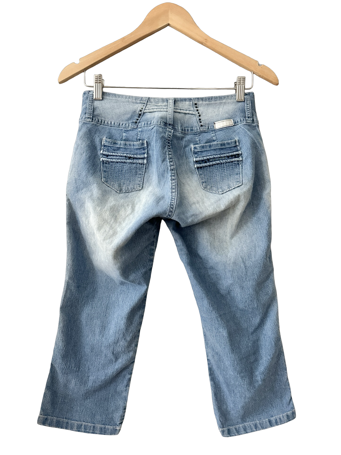 Vintage Y2K Mid Rise Denim Capri Jeans (S)
