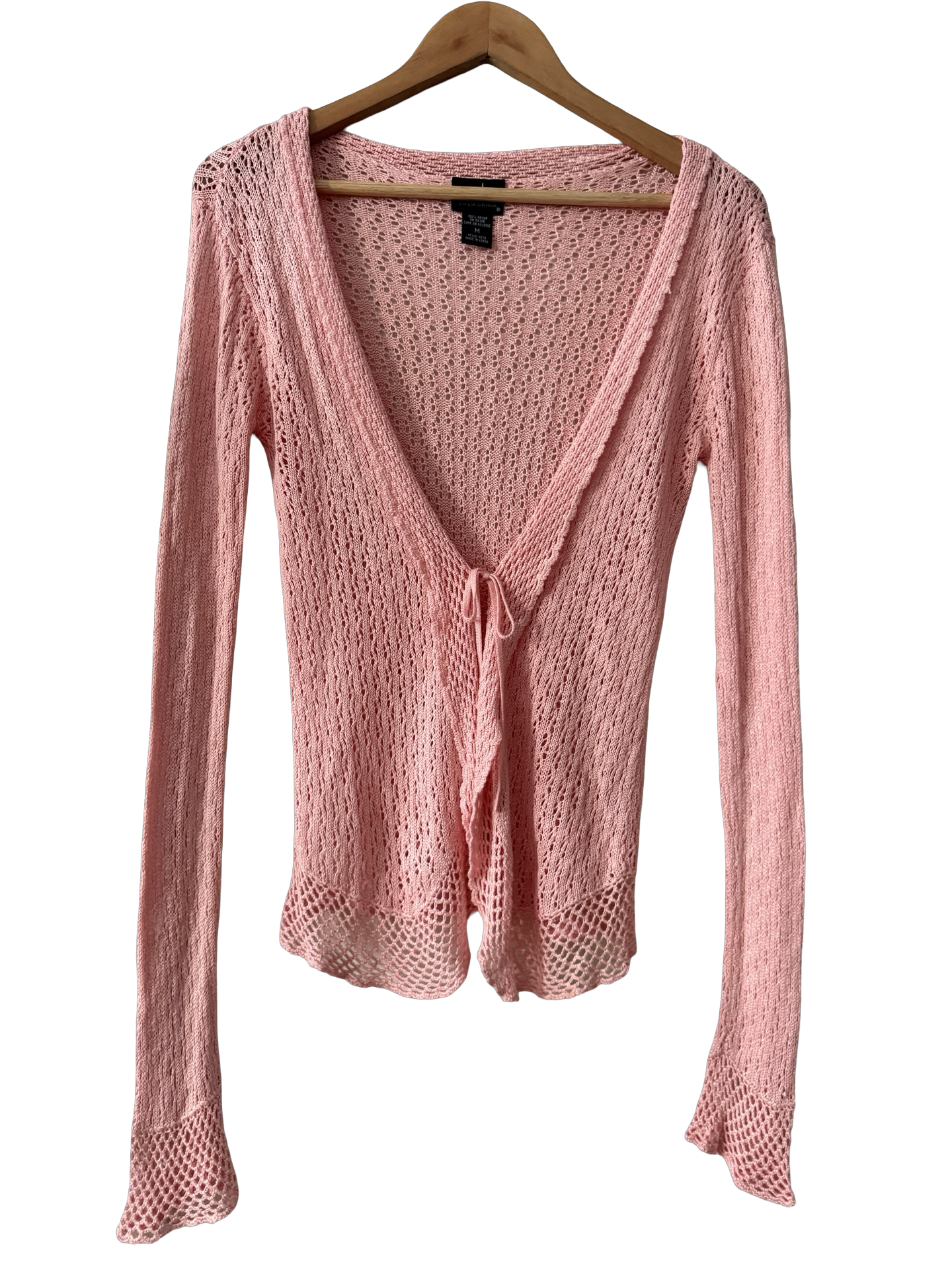 Vintage Y2K Strawberry Milk Crochet Cardigan (M)