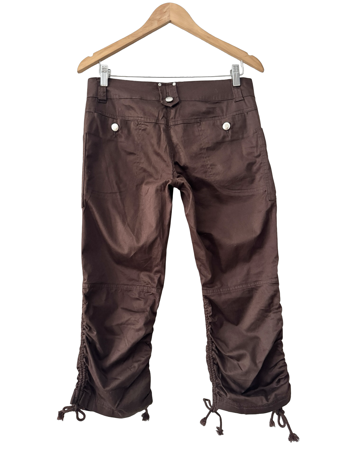 Vintage 90s Rave Chocolate Zip Pocket Cargo Capris (M)