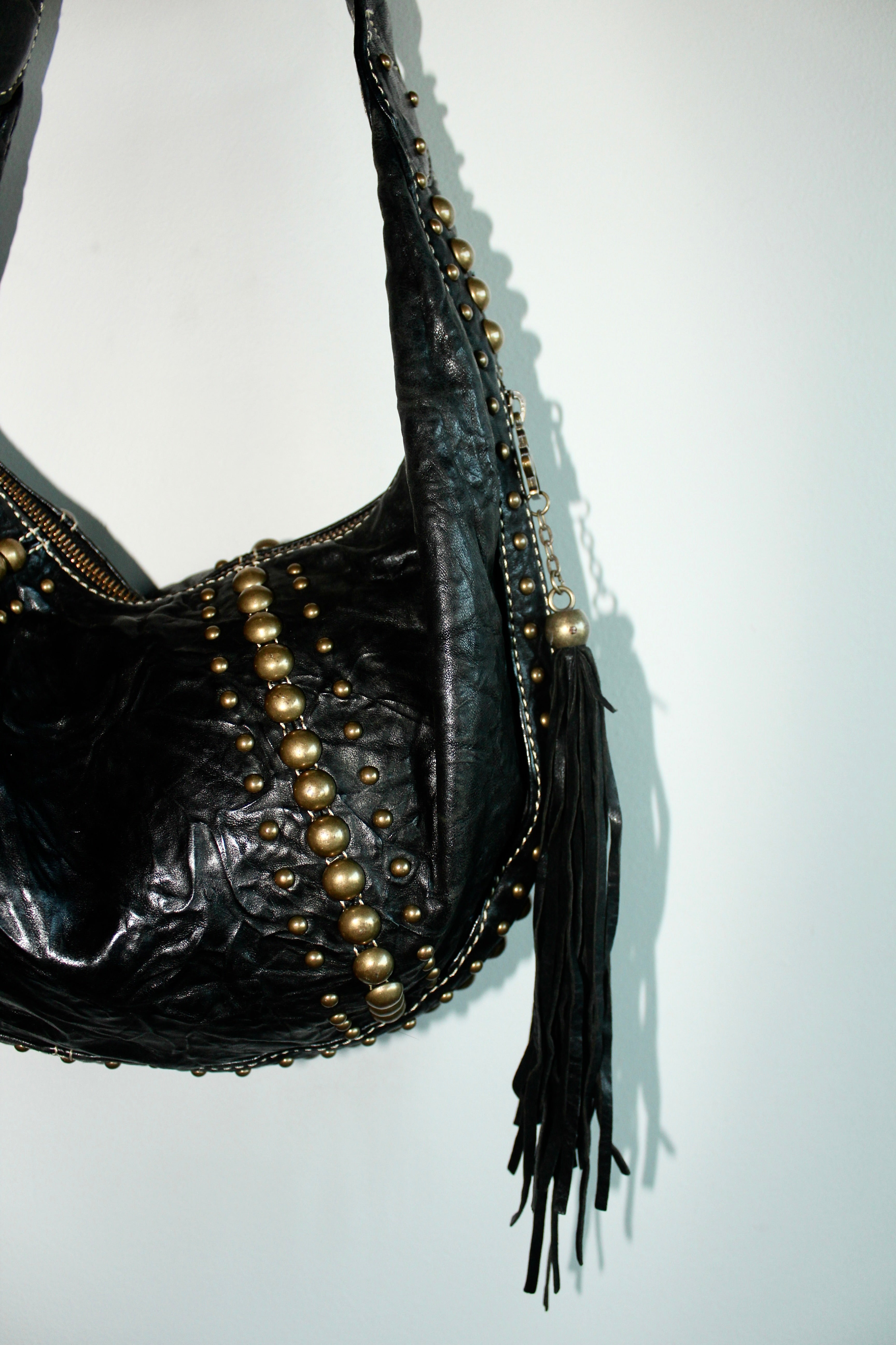 Vintage Studded Slouchy Biker Purse