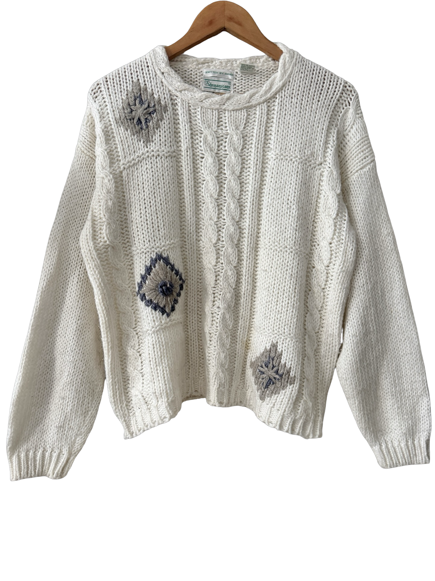 Vintage 90s Indie Cottage Hand-Knit Sweater (M)