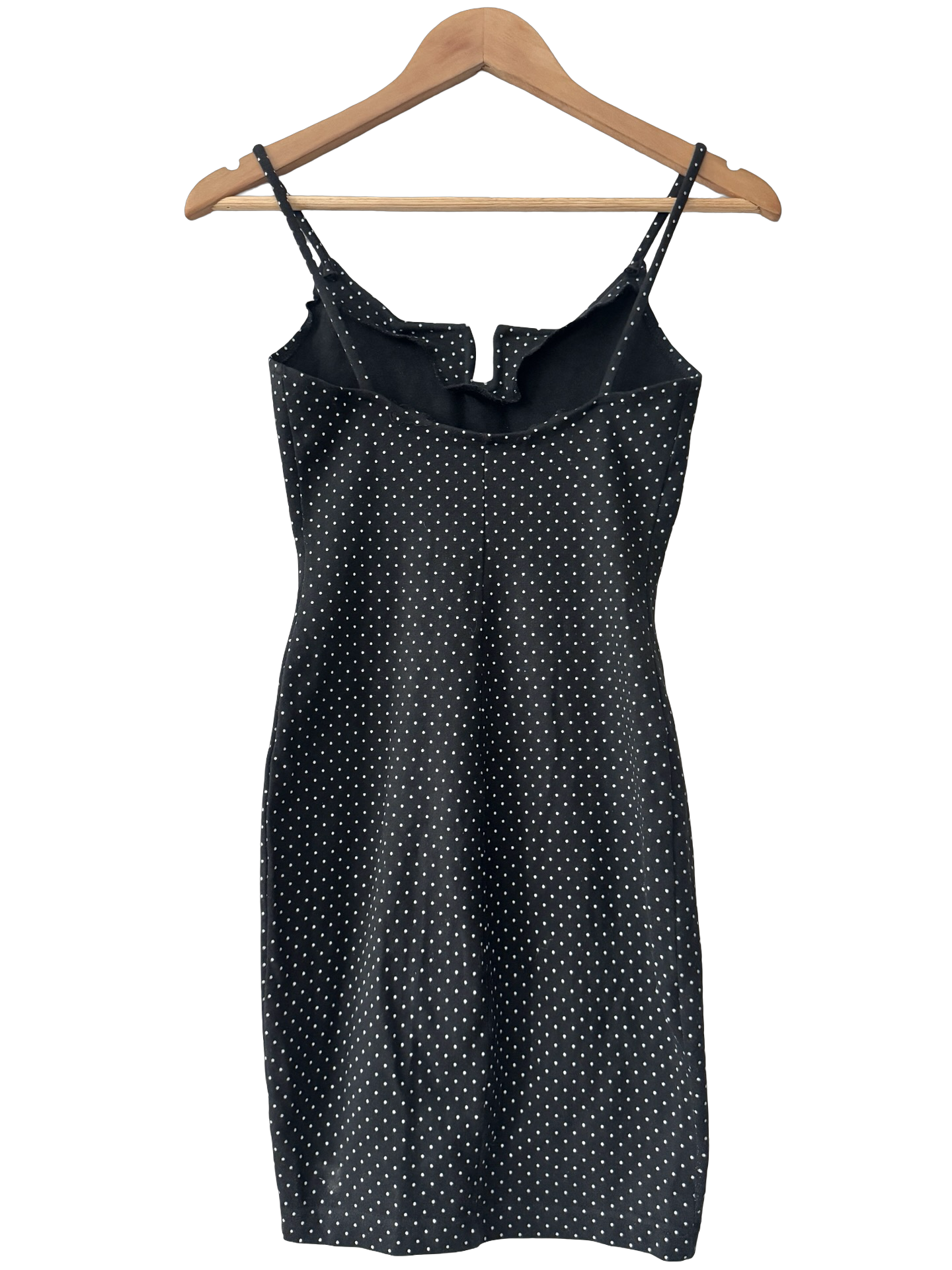 Vintage 90s Black Polka Dot Mini Dress (XS/S)