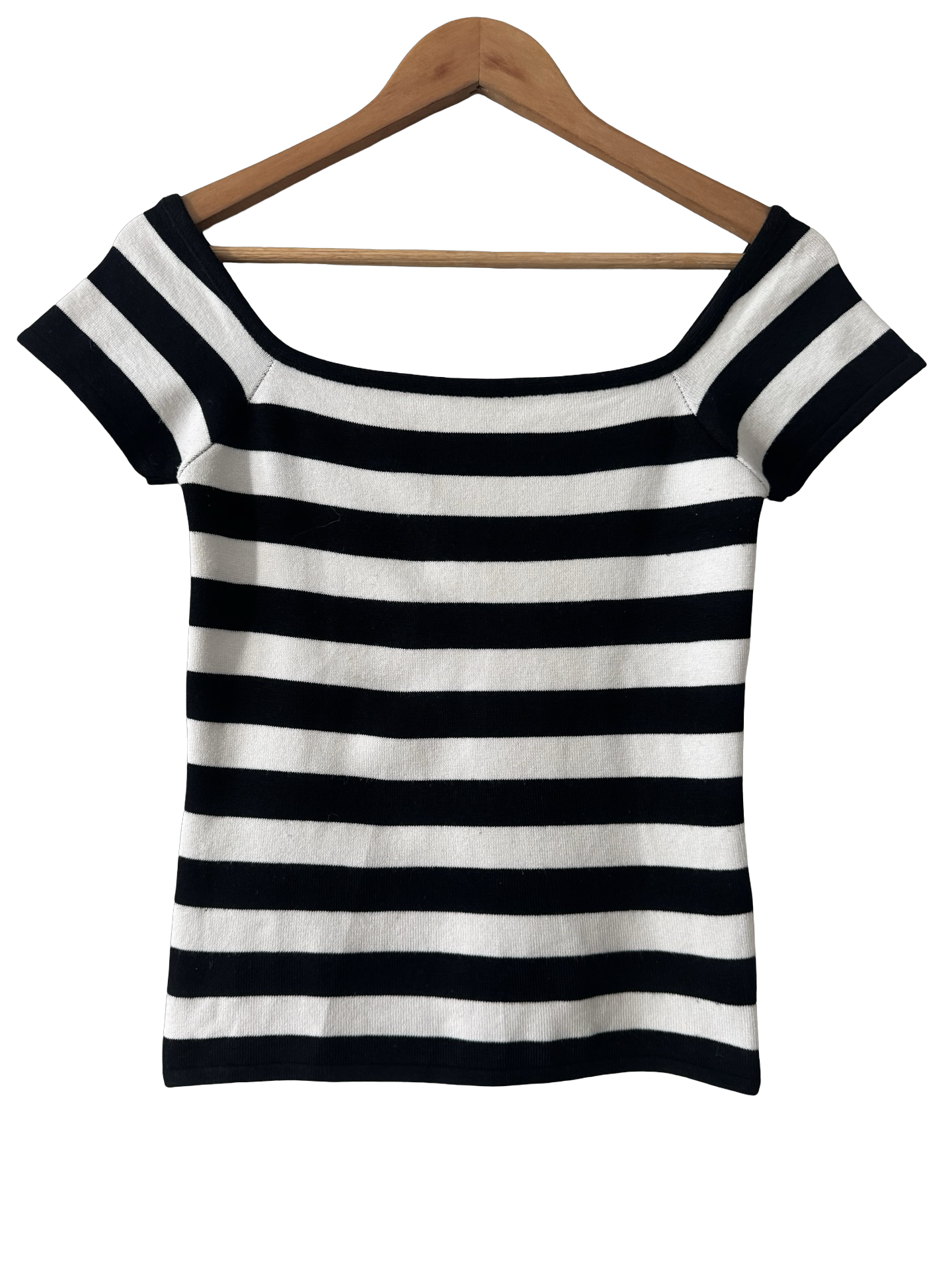 Vintage 90s French Girl Striped Boatneck Top (S/M)