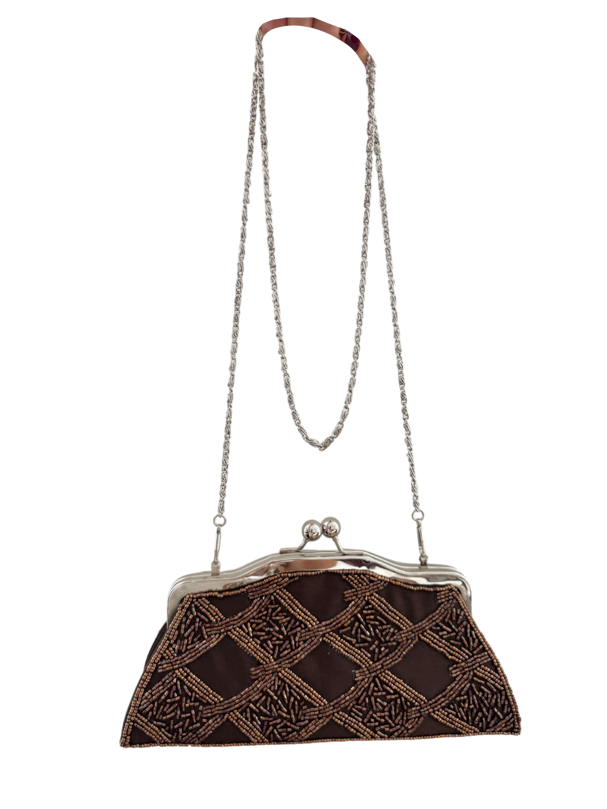 Vintage Bronze Beaded Evening Bag