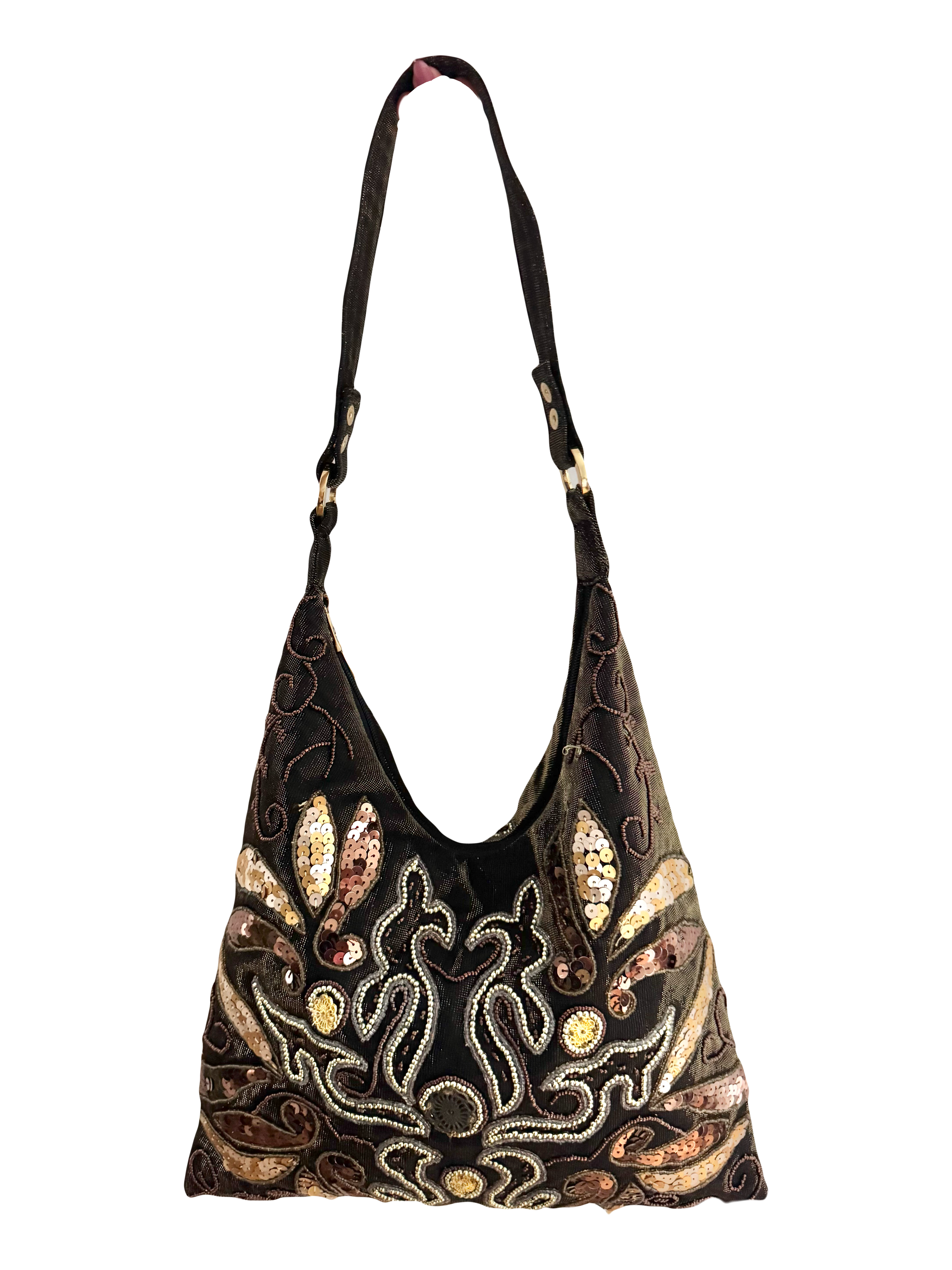 Vintage 90s Embellished Sequin Shoulder Bag