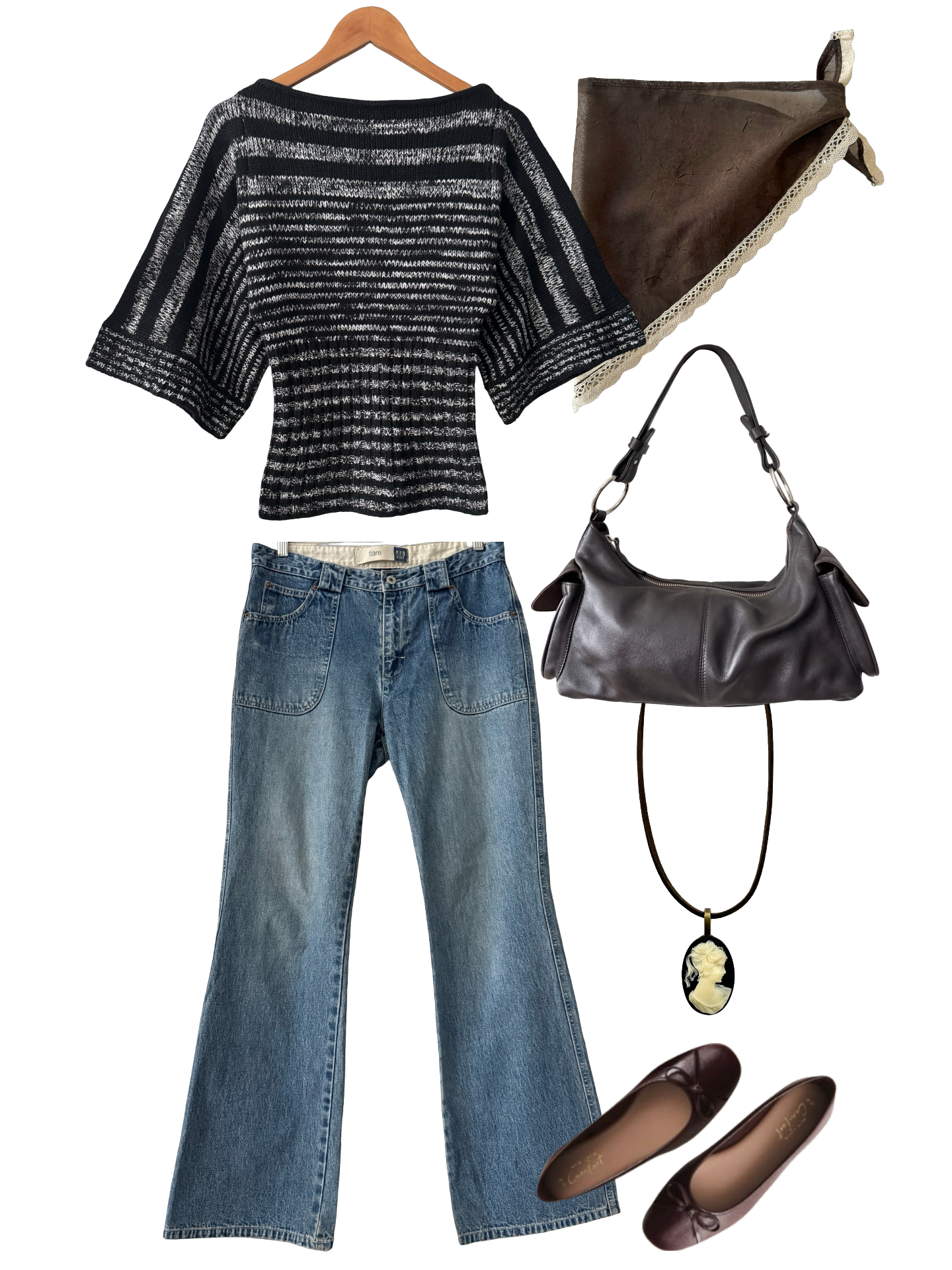 Vintage Y2K BeBe Indie Striped Cinched Knit (S)