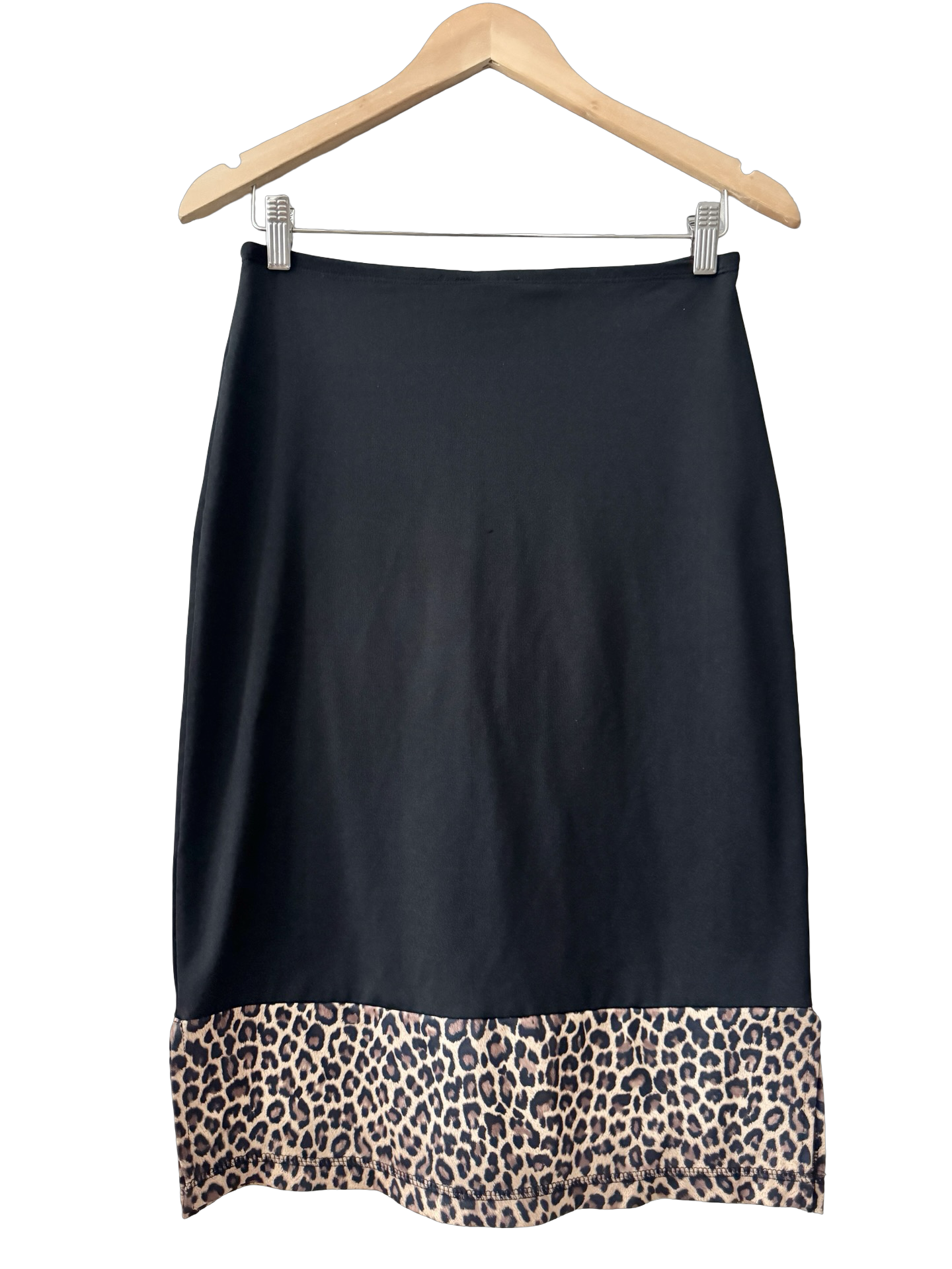 Vintage Y2K Leopard Trim Midi Skirt (S-M)