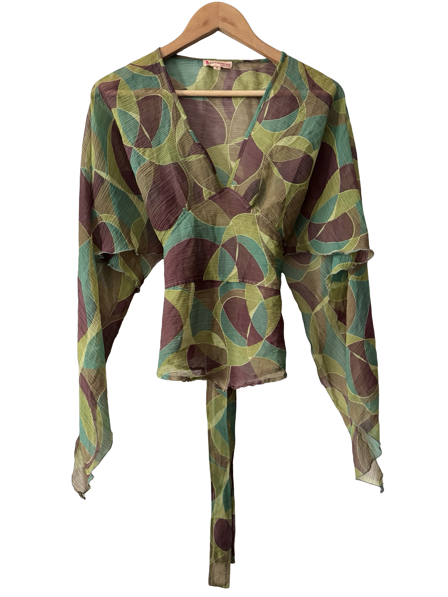 Vintage Y2K Forest Oracle Wrap Top (S/M)