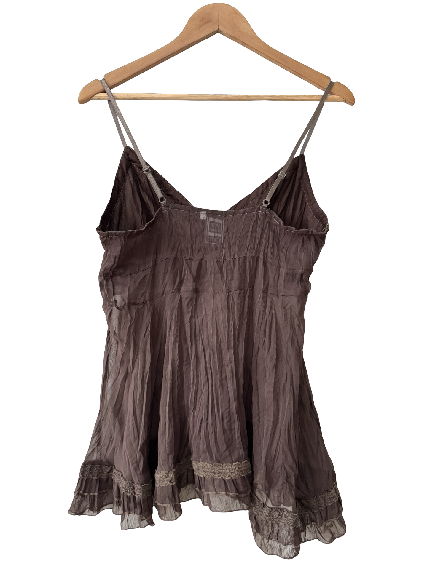 Vintage Y2K Mocha Fairy Lace Cami (L)