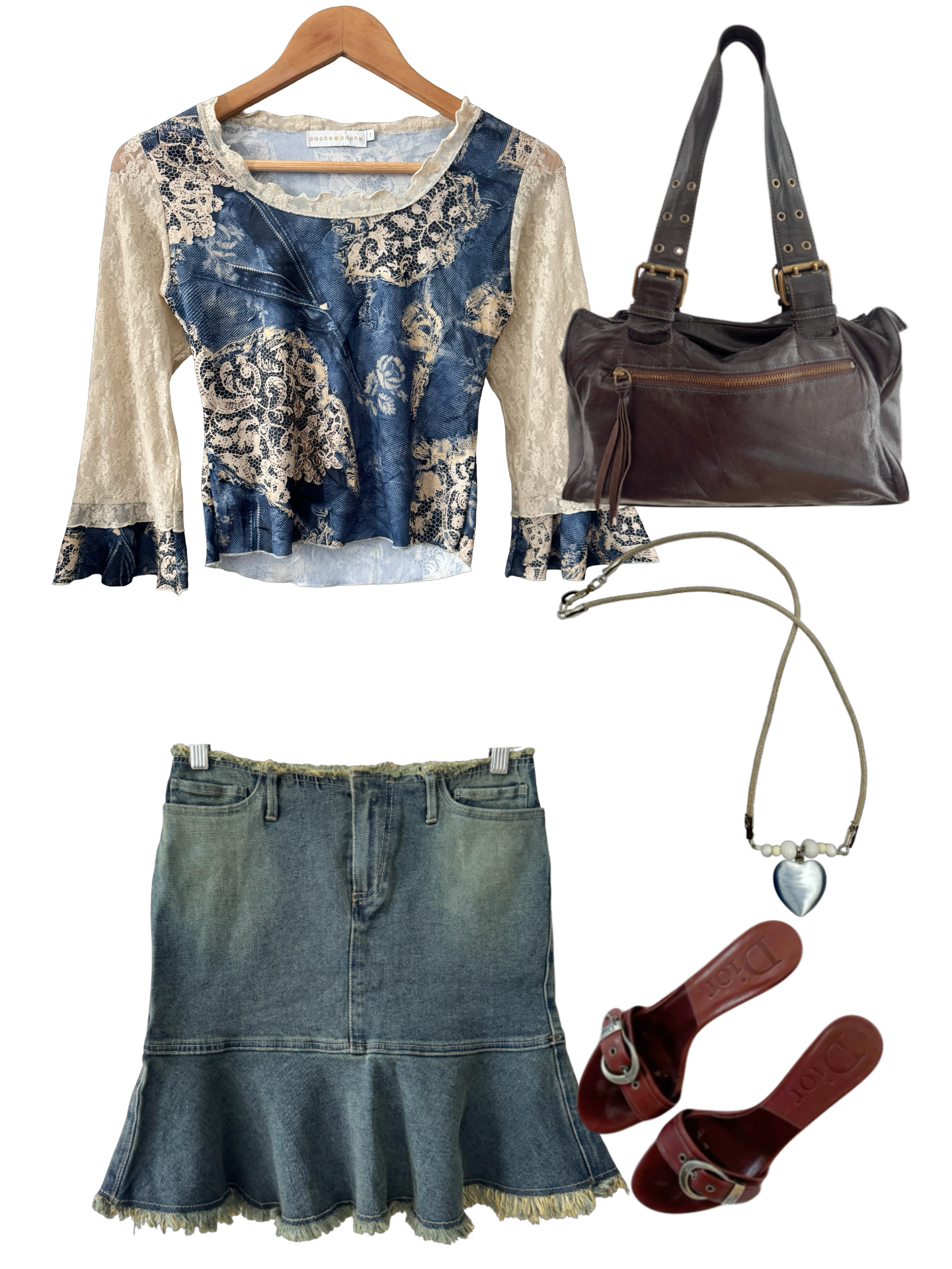 Vintage Y2K Cache Cache Celestial Lace Top (S)
