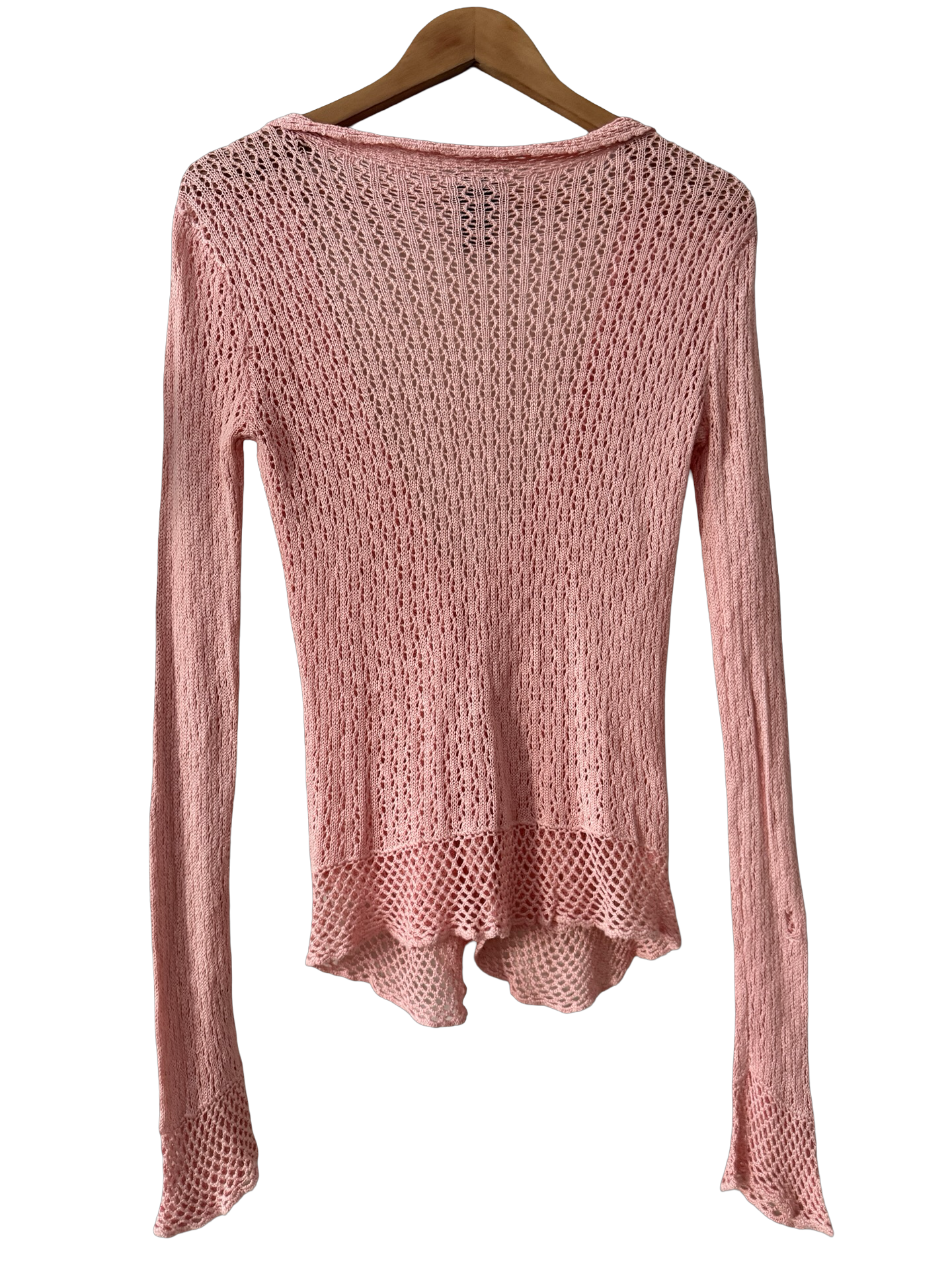 Vintage Y2K Strawberry Milk Crochet Cardigan (M)