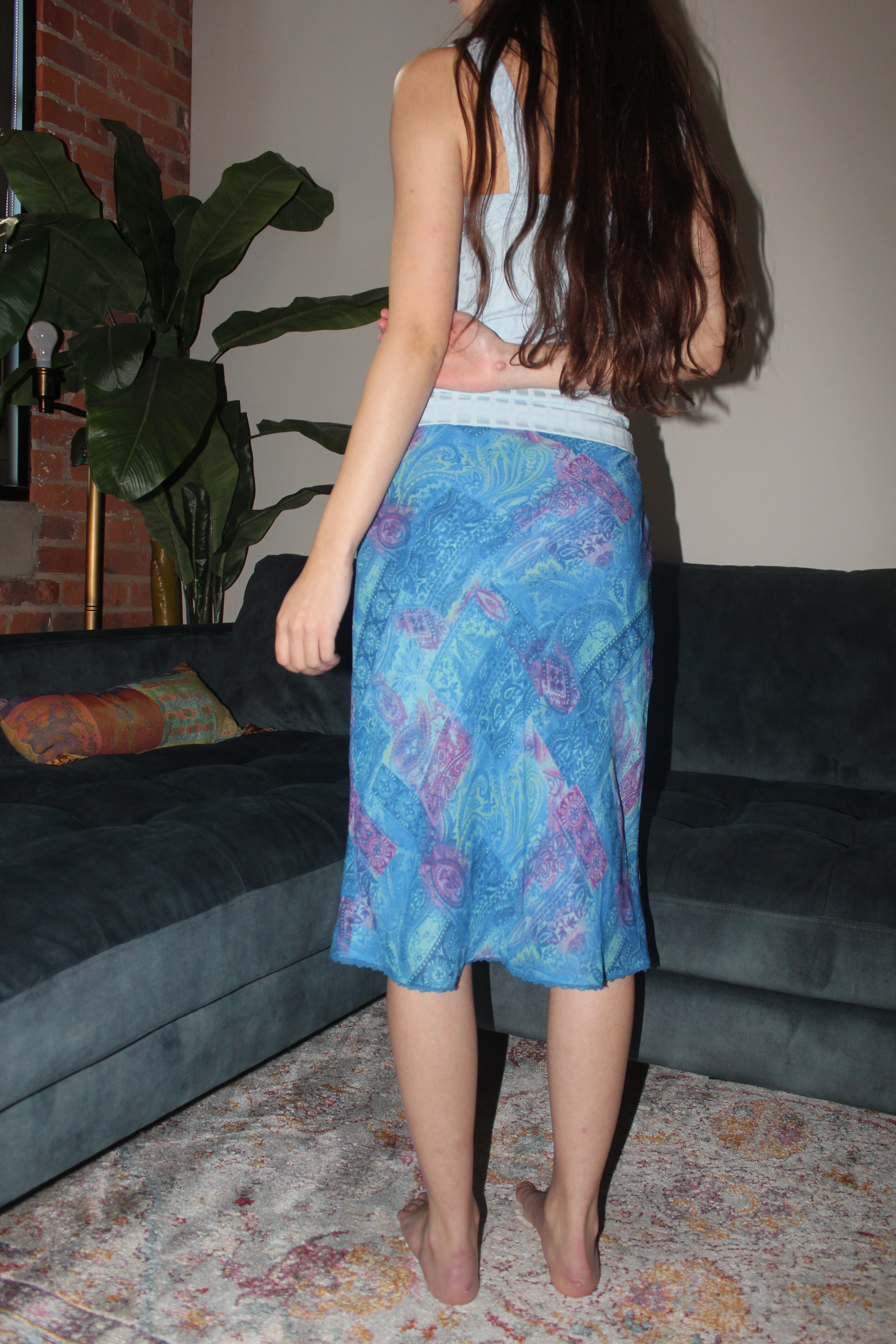 Vintage 90s Paisley Midi Skirt (S)