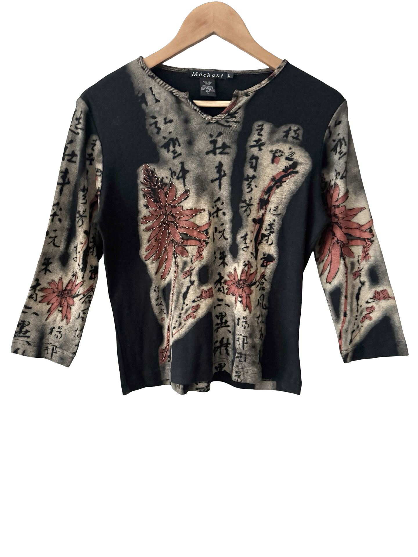 Vintage Y2K Painted Garden Graphic Top (L)