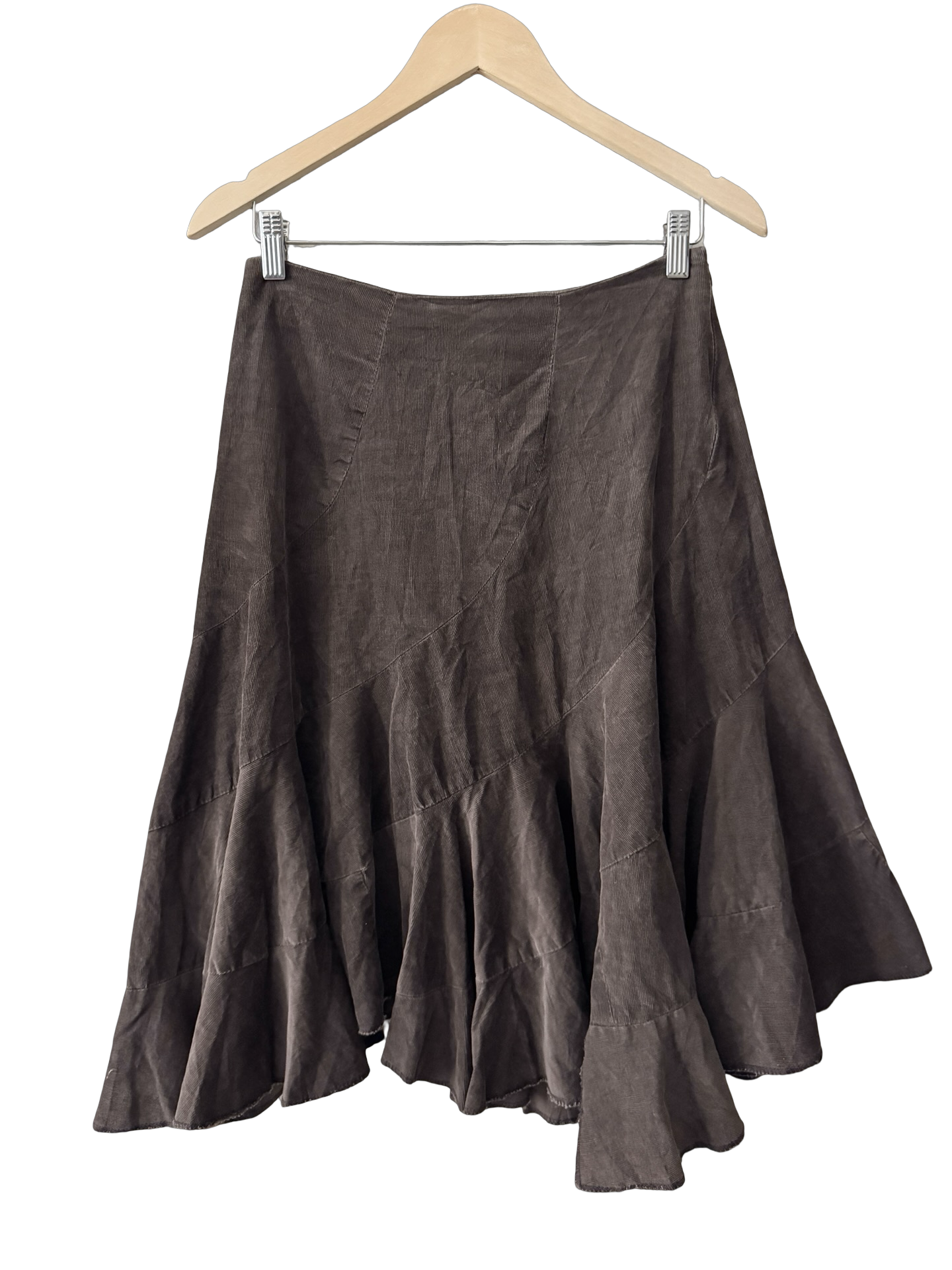 Vintage 90s French Chocolate Cascade Skirt (S)