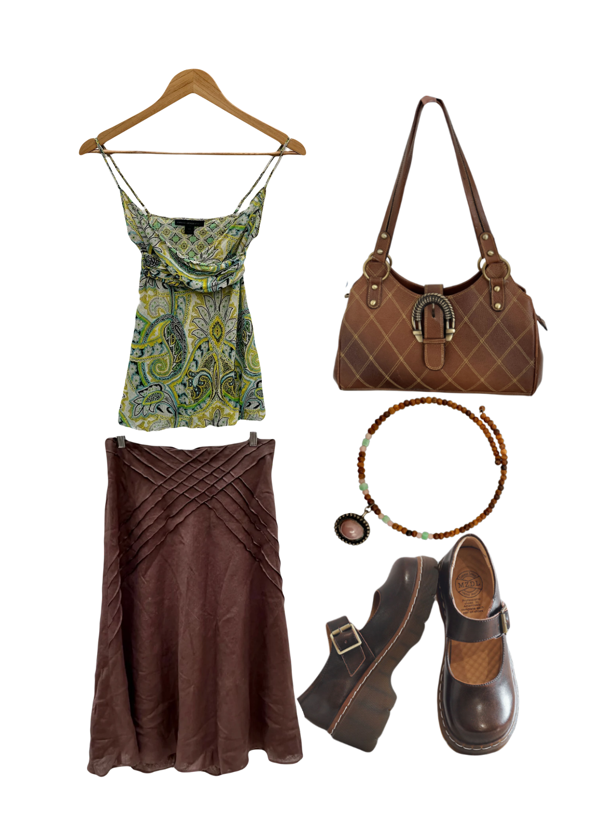 Vintage Y2K Mosaic Tile Cowl Cami (XS/S)