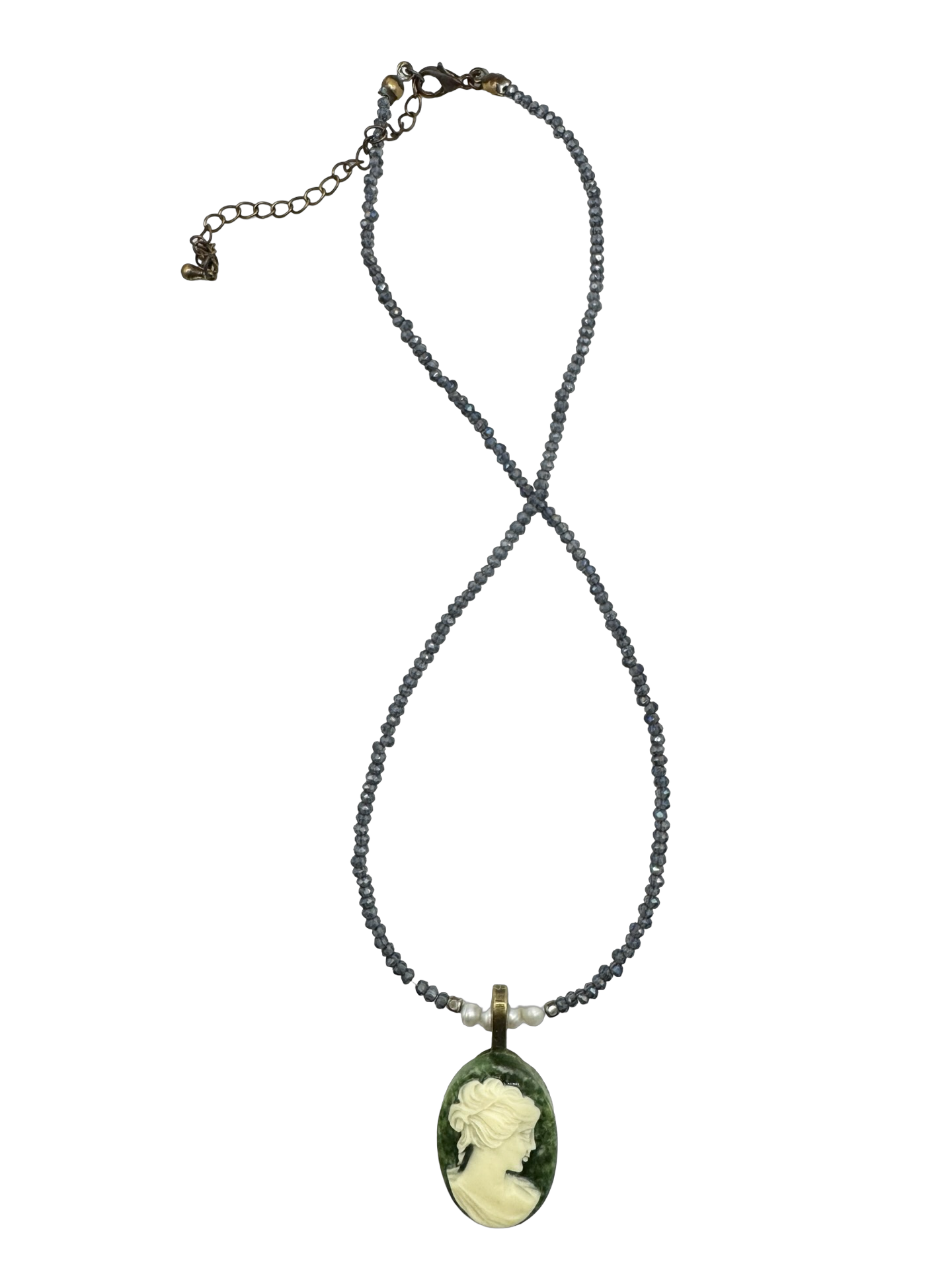 Vintage 90s Secret Garden Cameo Necklace
