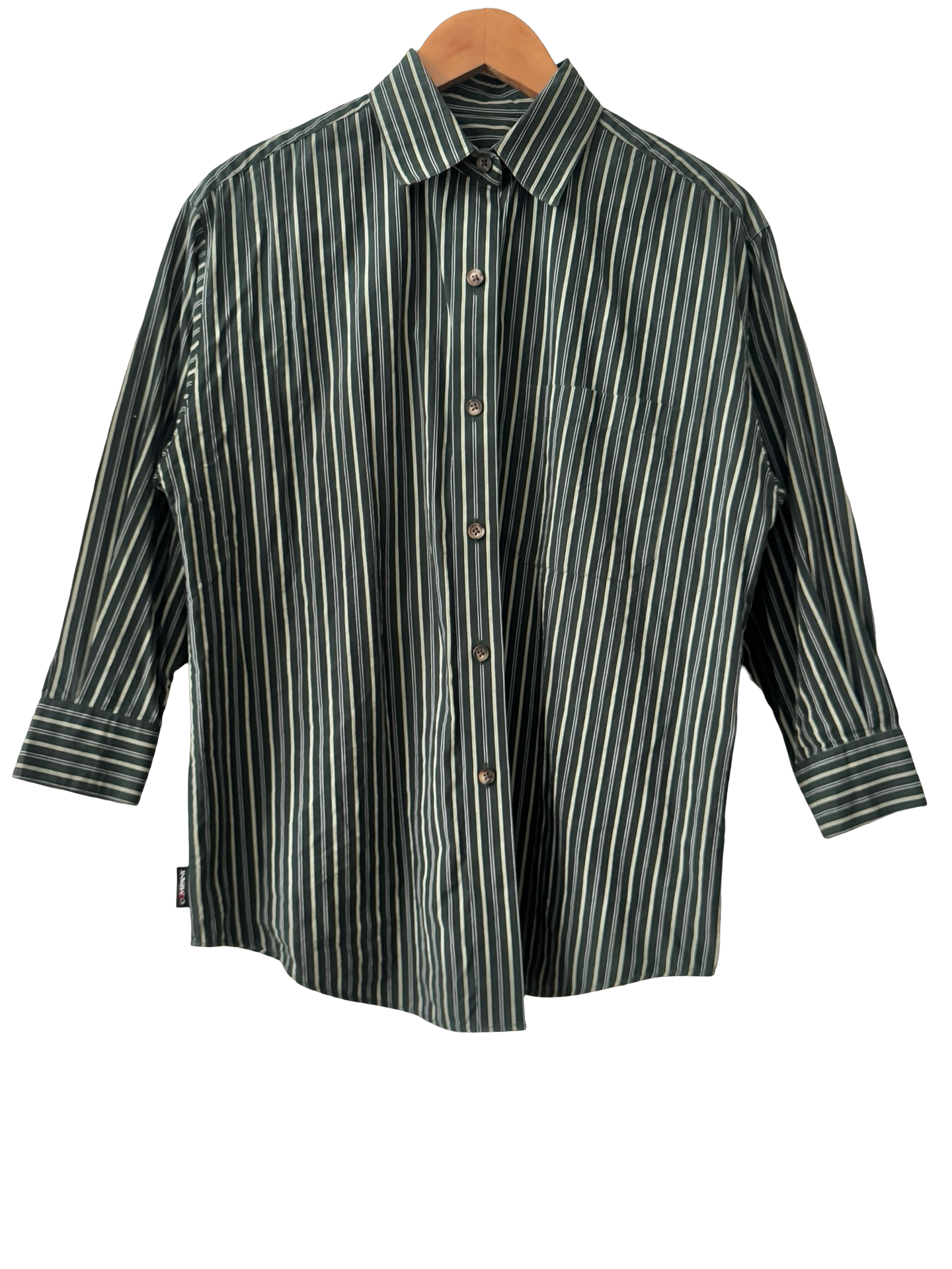 Vintage 90s Library Boyfriend Stripe Button-Up (L)