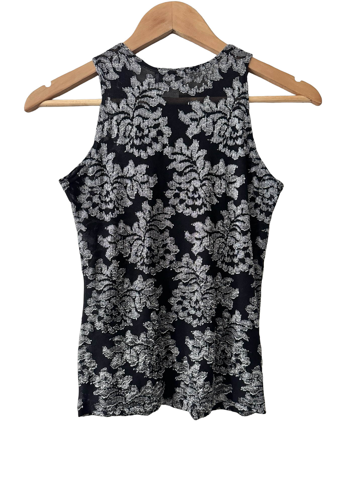 Vintage 90s Romantic Lace High Neck Tank (S)