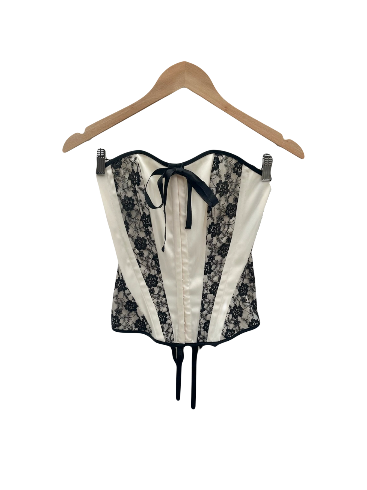 Vintage Dainty Lace Bow Corset Top (S)