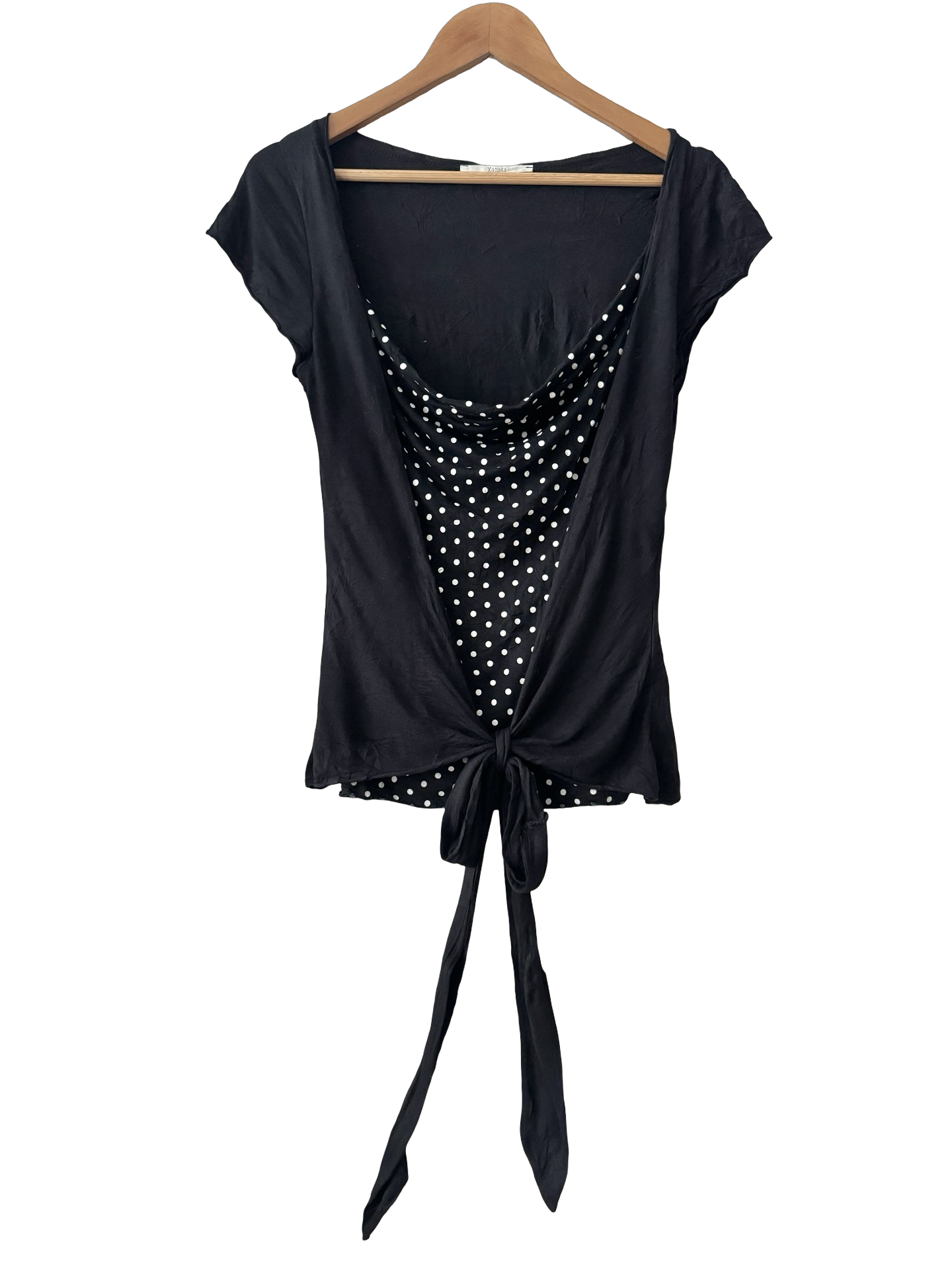 Vintage 90s Retro Polka Dot Tie Top (M)