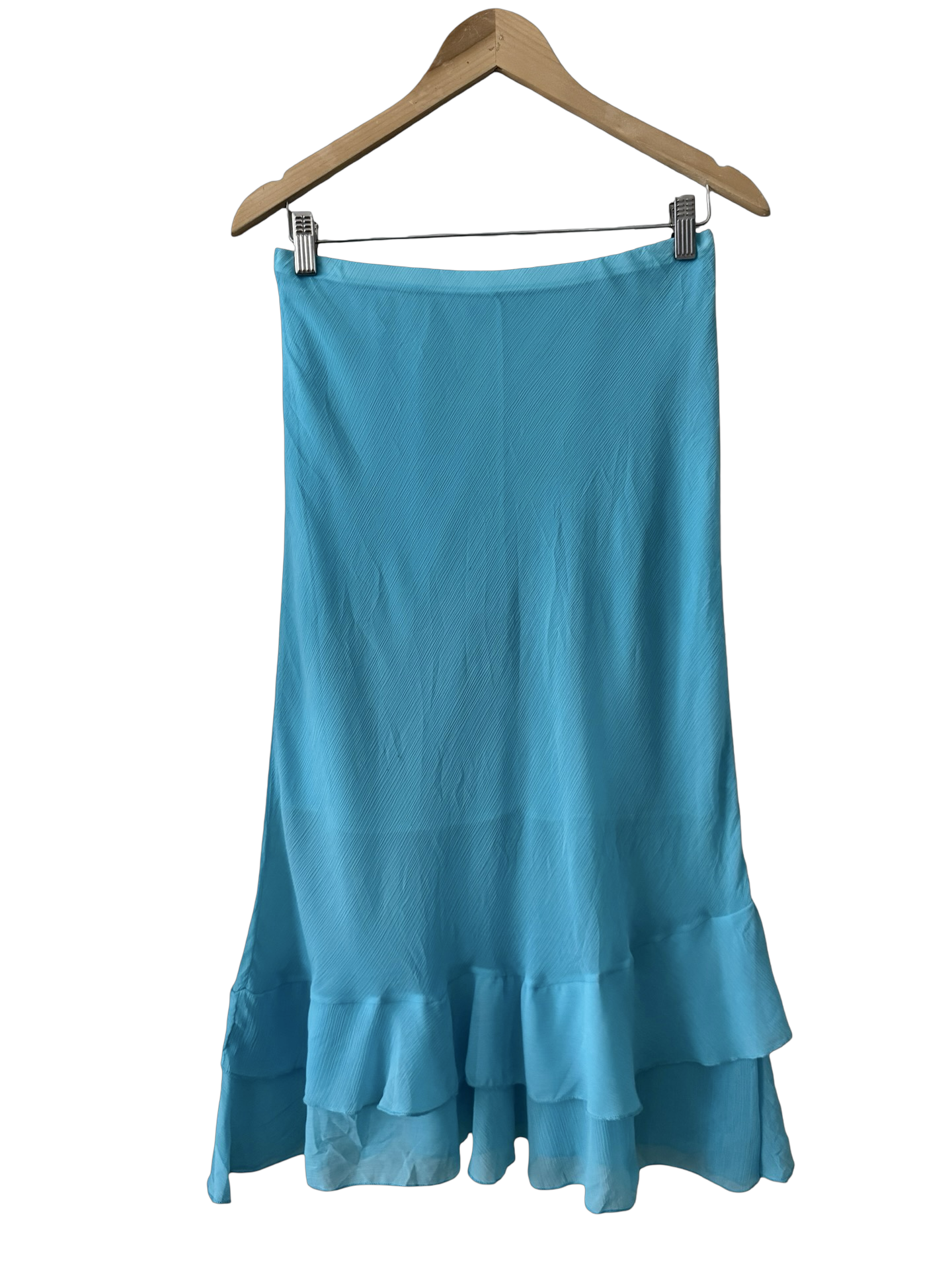 Vintage Y2K Mermaid Lagoon Ruffle Midi Skirt (S)