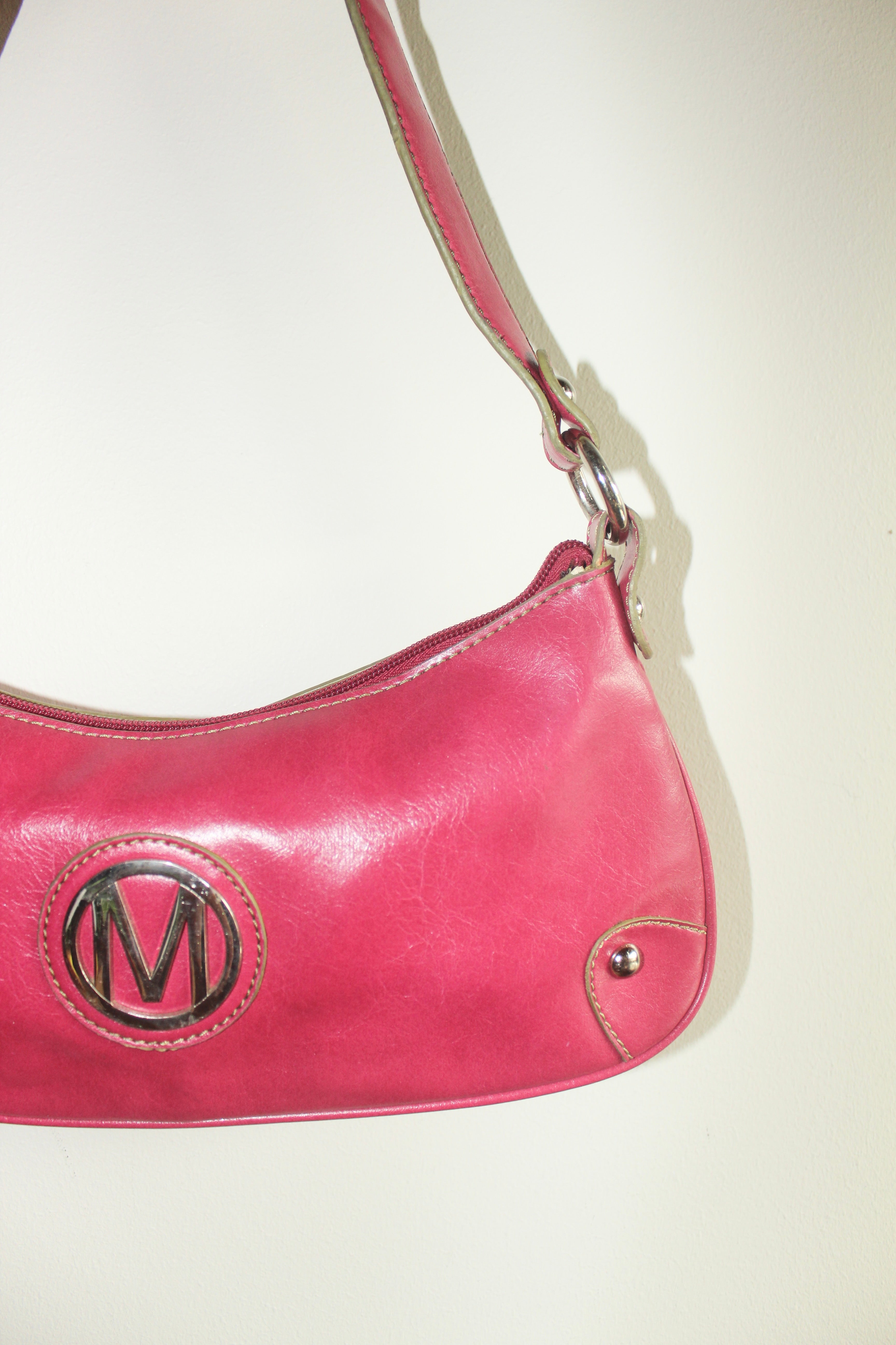 Vintage 90s Fuchsia Metal Detail Purse