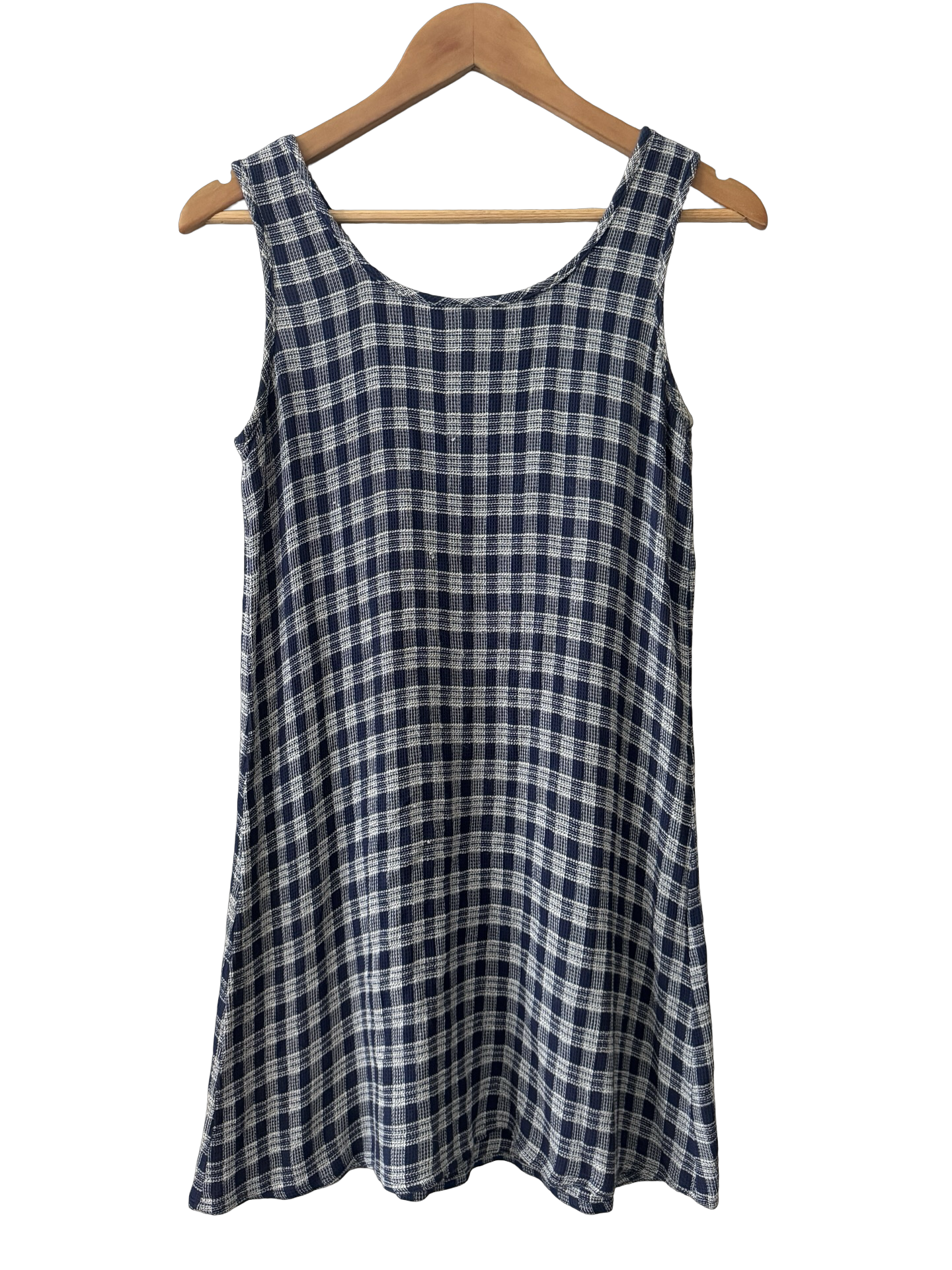 Vintage 90s Sweet Navy Plaid Mini Dress (S/M)