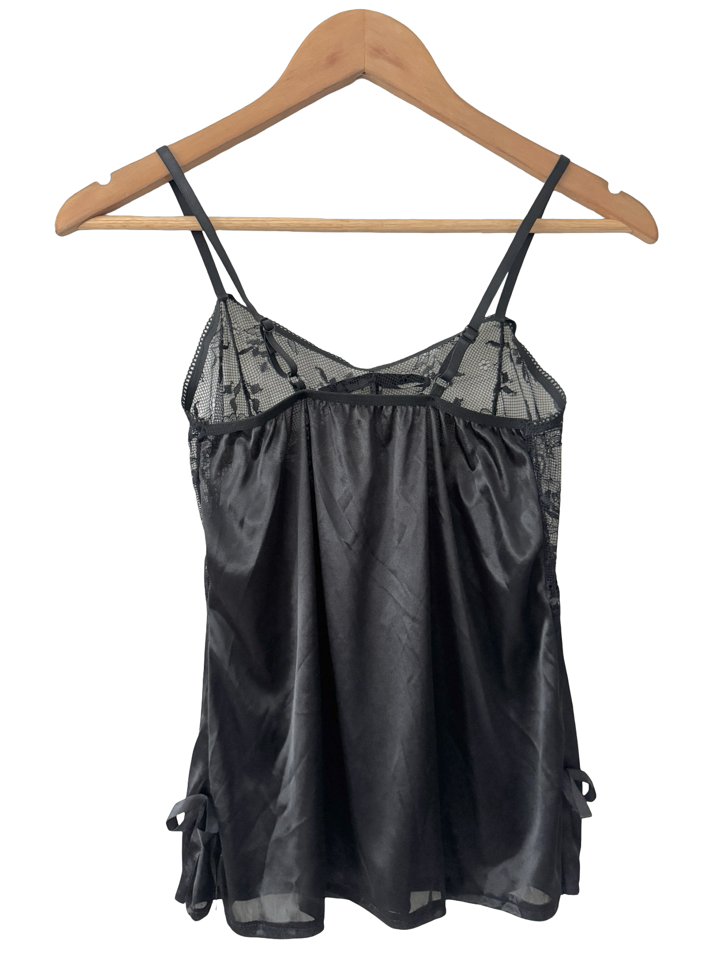 Vintage 90s Black Lace Sheer Cami (S)