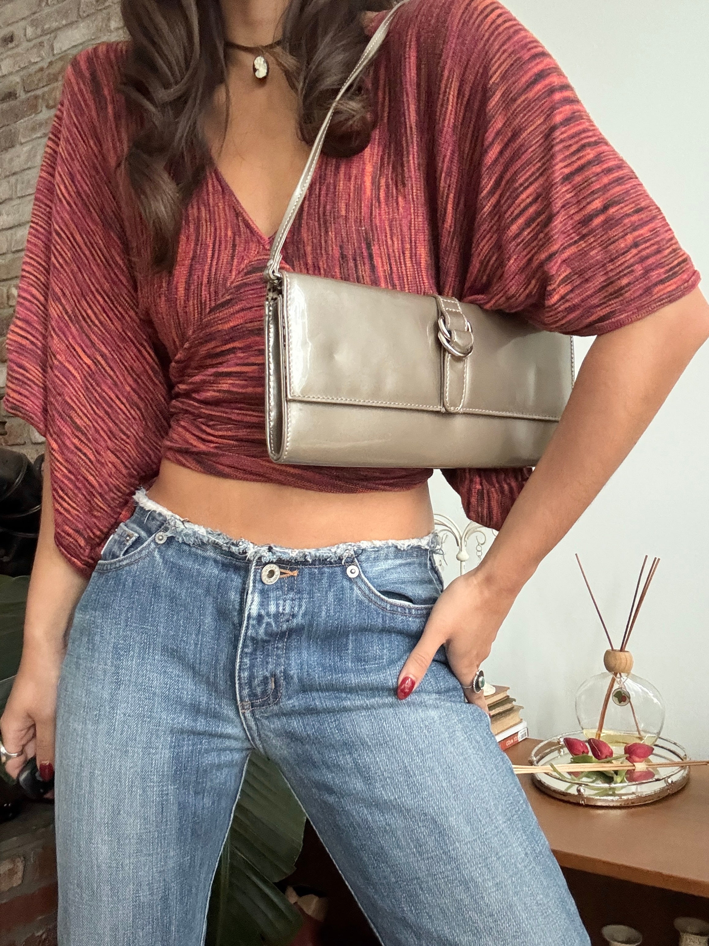 Vintage Y2K Cappuccino Patent Baguette