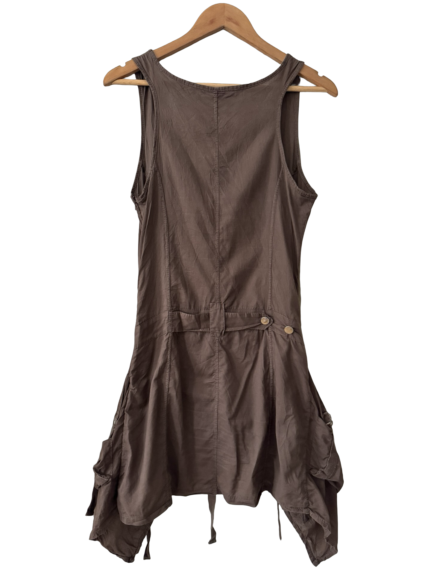 Vintage Y2K Mocha Utility Tank Tunic Dress (M)