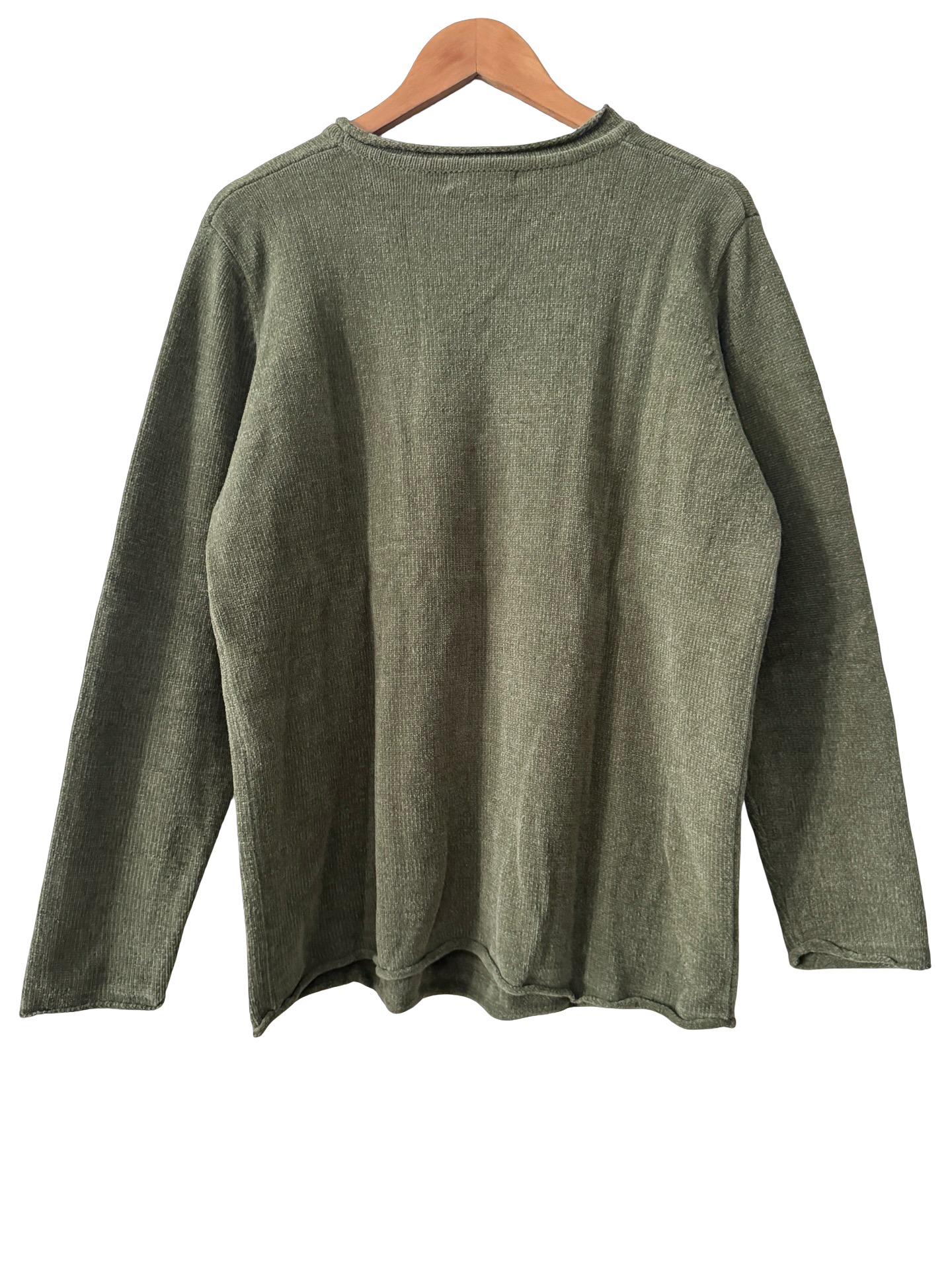Vintage Y2k Moss Green Minimalist Knit Sweater (L)