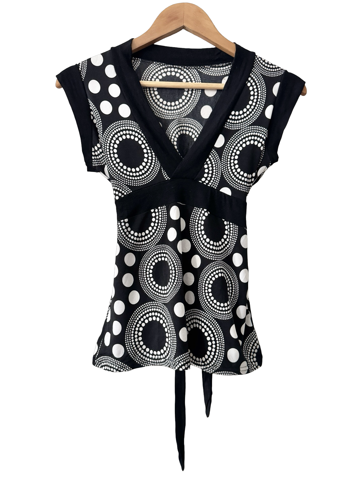 Vintage Y2K Mod Muse Wrap Top (S)