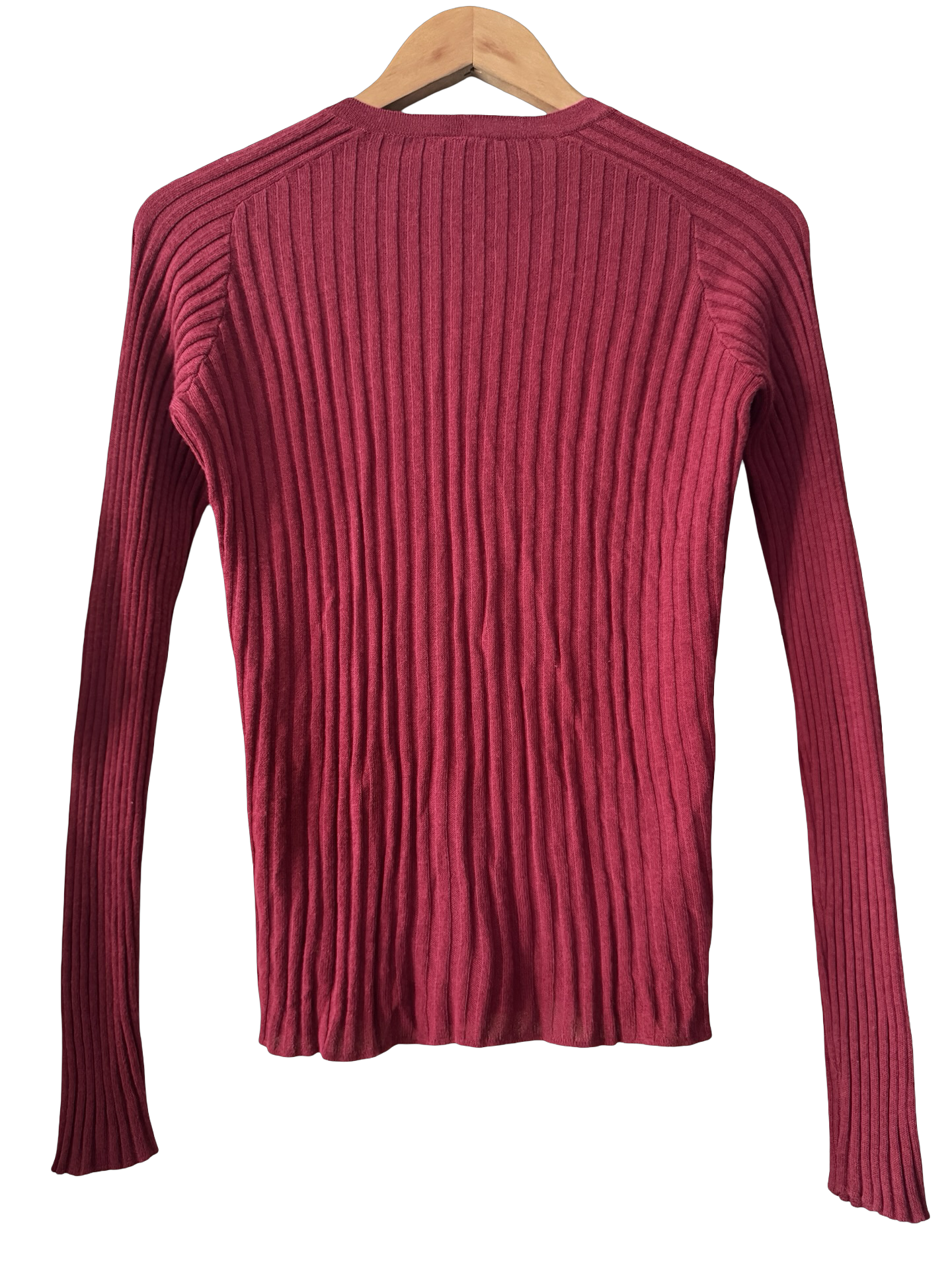 Vintage 90s Cherry Ribbed Ribbed Cardigan (S/M)